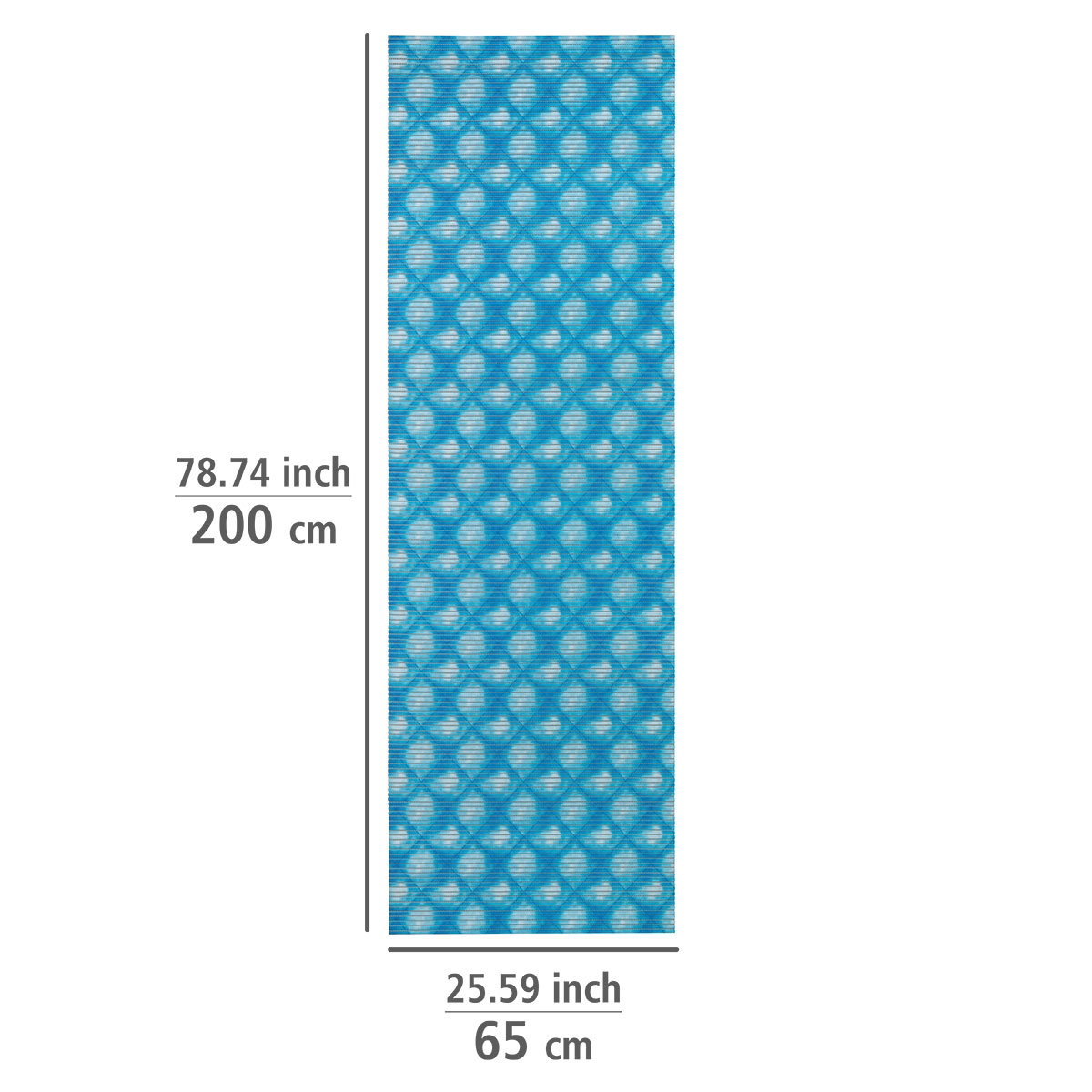 Wenko  Badematte Flow Blau 65 x 200 cm Weichschaummatte Bild 4