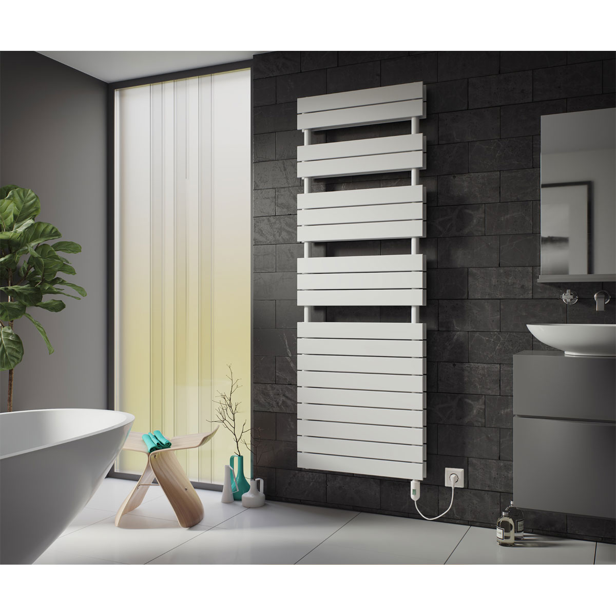 Ximax  Elektrischer Handtuchwärmer P2 Duplex 1720 x 500 mm 1200 Watt Typ 2 Weiß