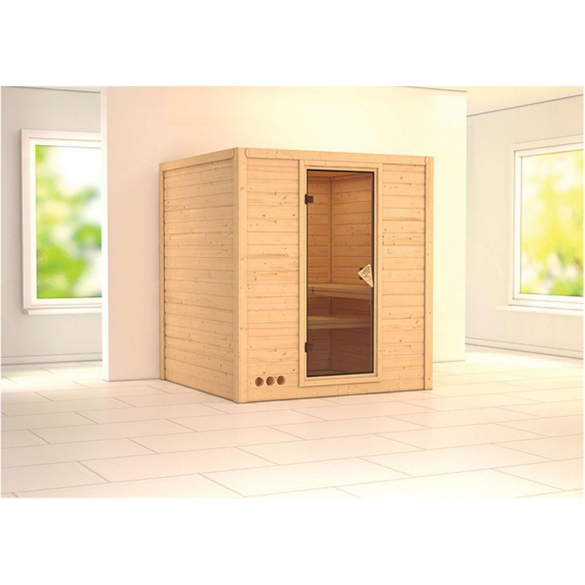 Karibu Massivholzsauna Mojave 40 mm ohne Ofen ohne Kranz Bild 1