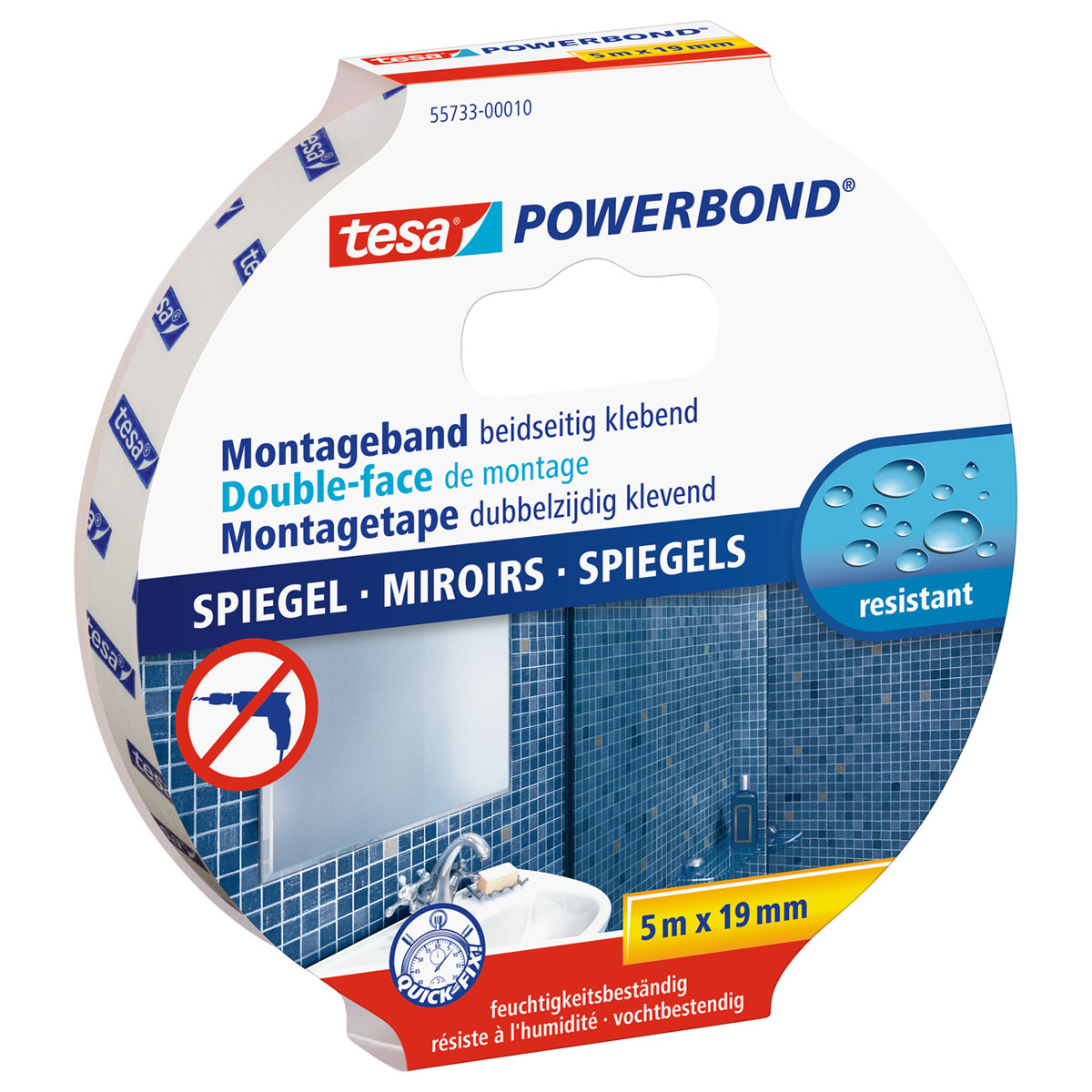 Tesa Powerbond für Spiegel 5m x 19 mm