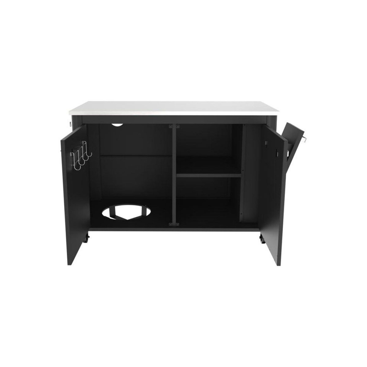 COZZE  Aussentisch mit 2 Türen Mülleimer und 4 Rädern Bild 3