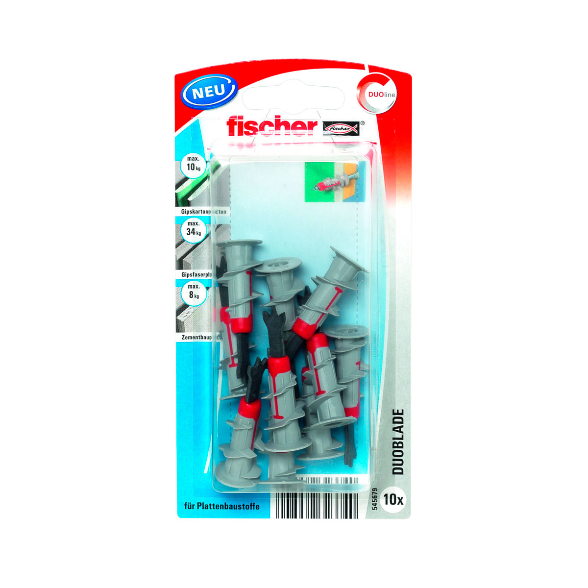 Fischer  Gipskartonplatten-Dübel DuoBlade K 10 Stück