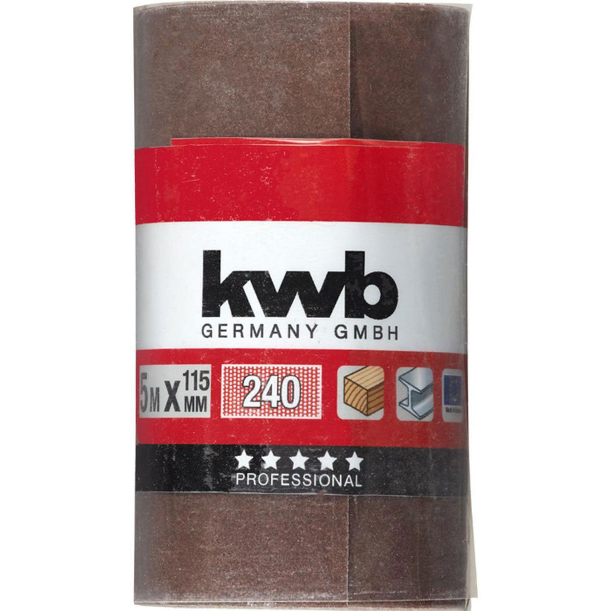 kwb  Schleifmittel-Rollen Holz und Metall 5 m x 115 mm K240 Bild 2
