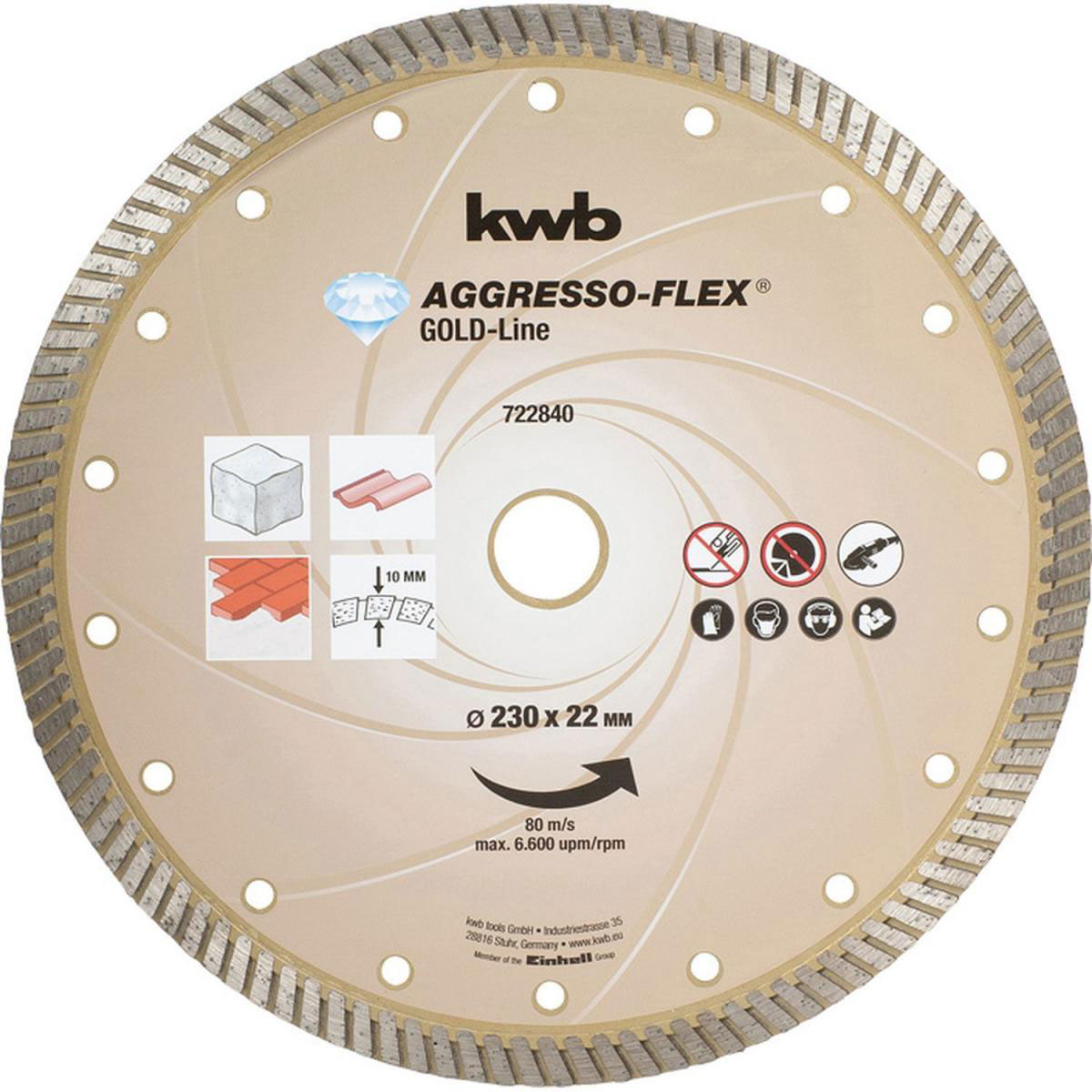 kwb  Trennscheiben Aggreso-Flex Gold-Line Diamant Durchmesser 230 mm