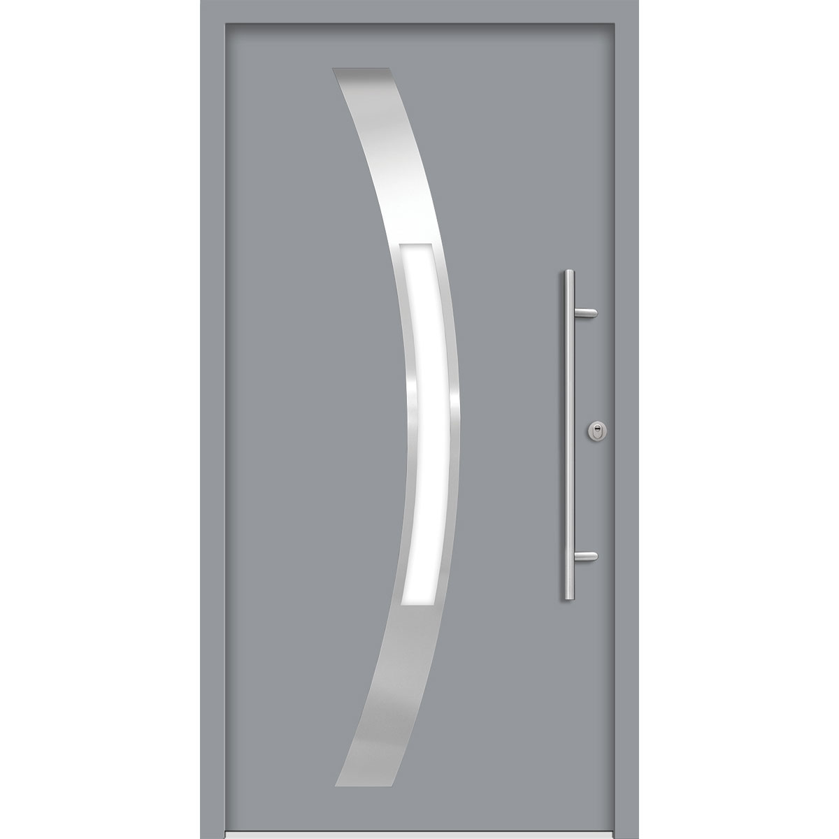 SplenDoor  Premium-Haustür Passivedoor Goeteborg RC2 energiesparend einbruchsicher grau 110 x 210 cm rechts