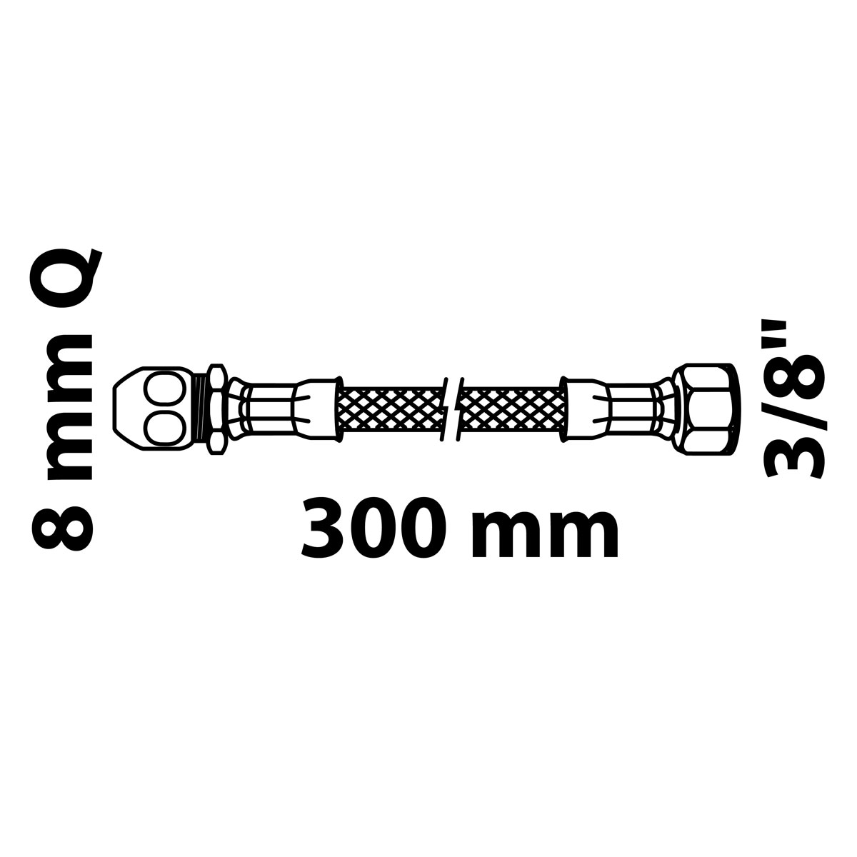 Kirchhoff Flex-Anschlussschlauch 3/8"IG x 8 mmQ Bild 2
