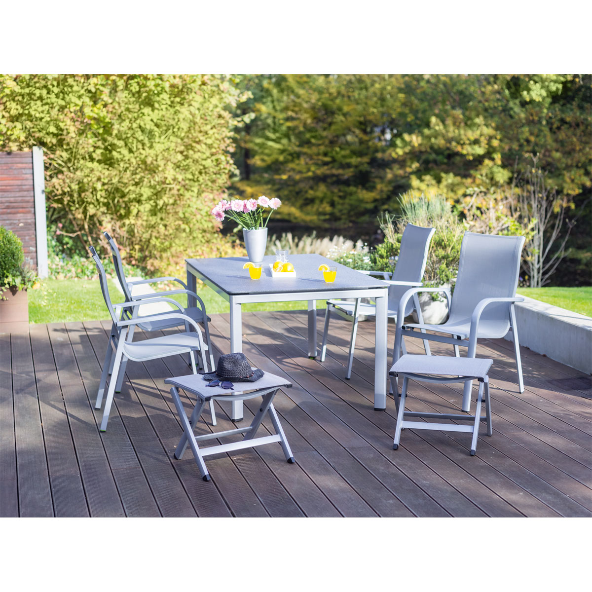 MWH Gartentisch Elemento silber 160 x 74 x 95 cm Bild 4