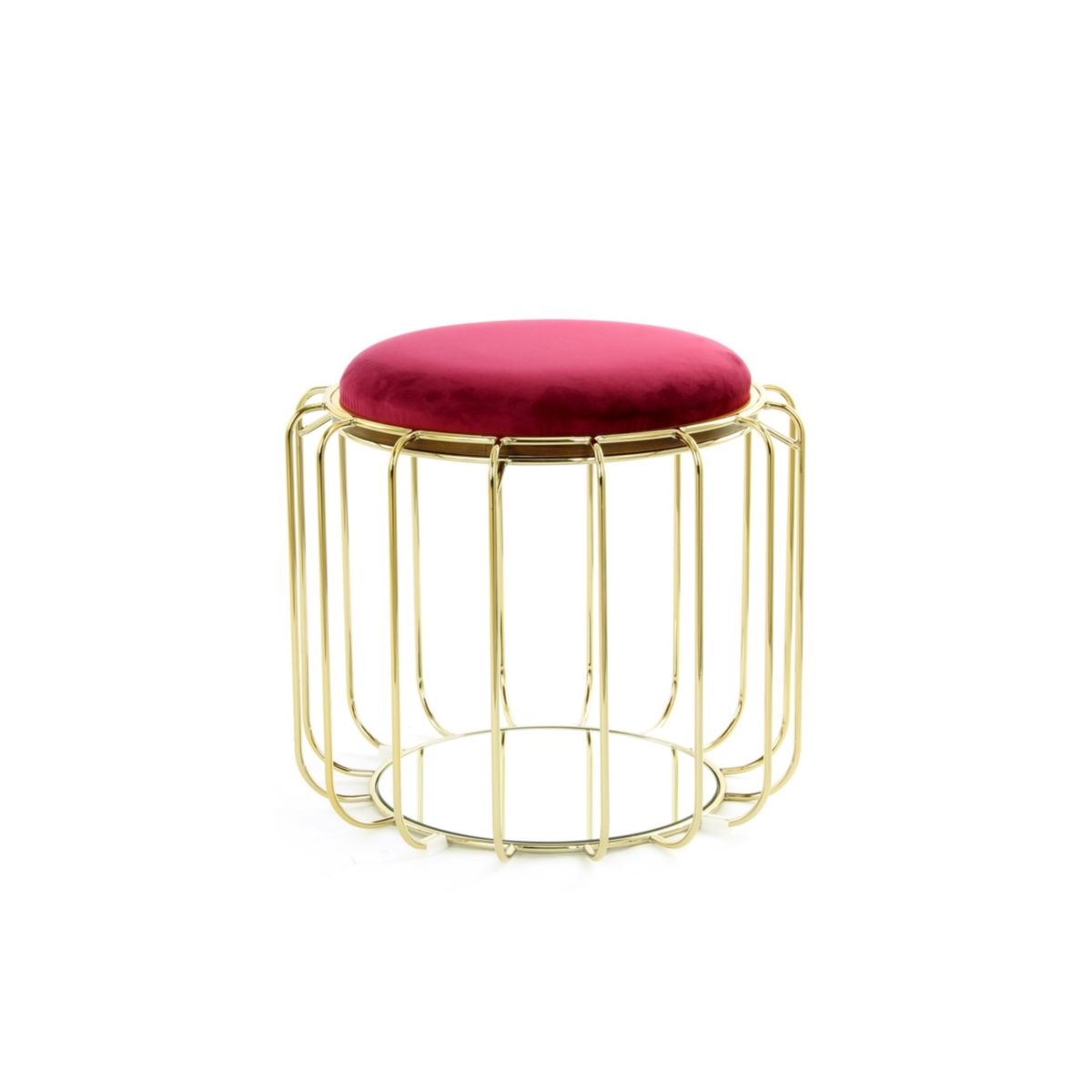 Beistelltisch Pouf Comfortable 110 rot gold