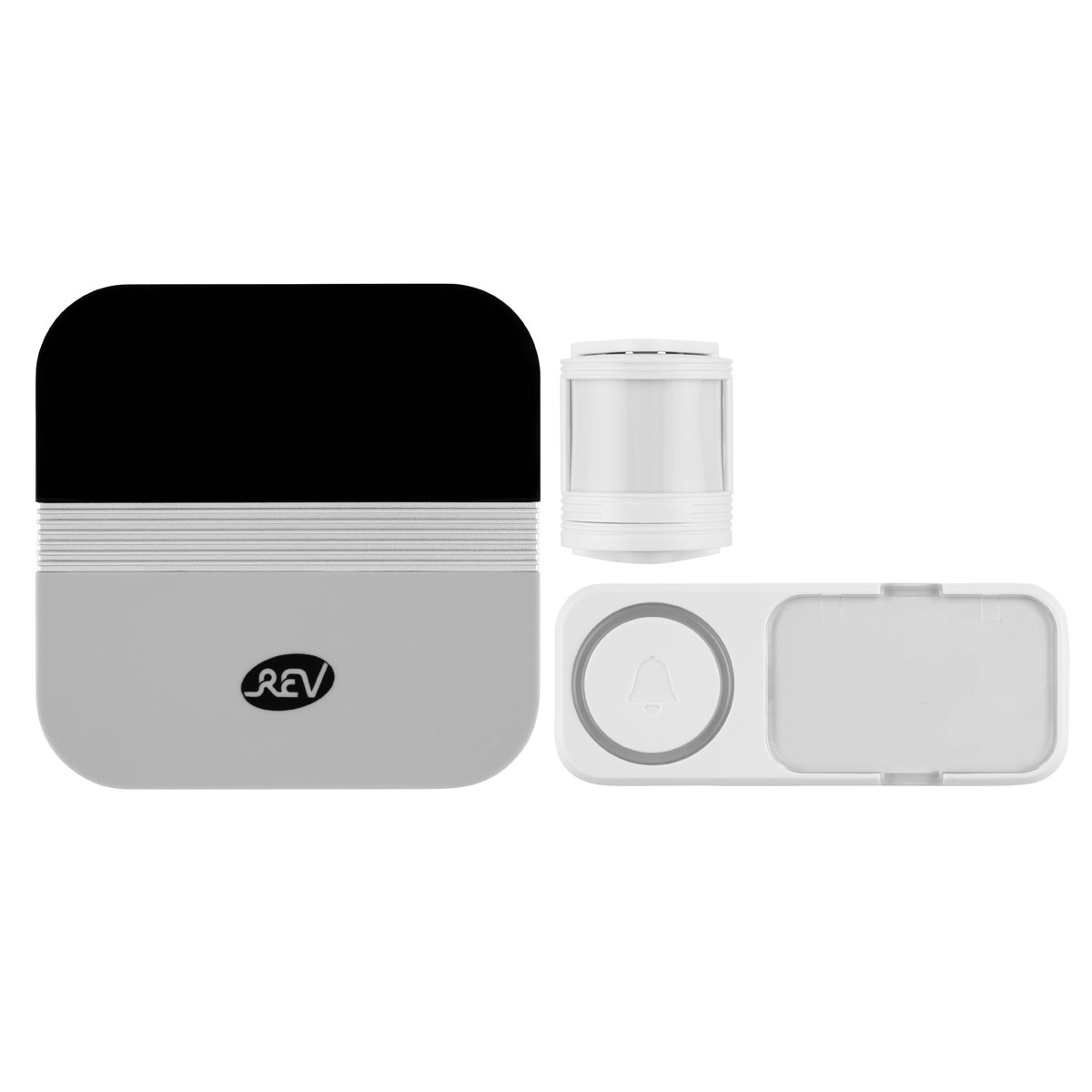 REV Ritter  Gong Funk-Set mit Gong Taster & Durchgangsmelder 58 Melodien 150m weiß