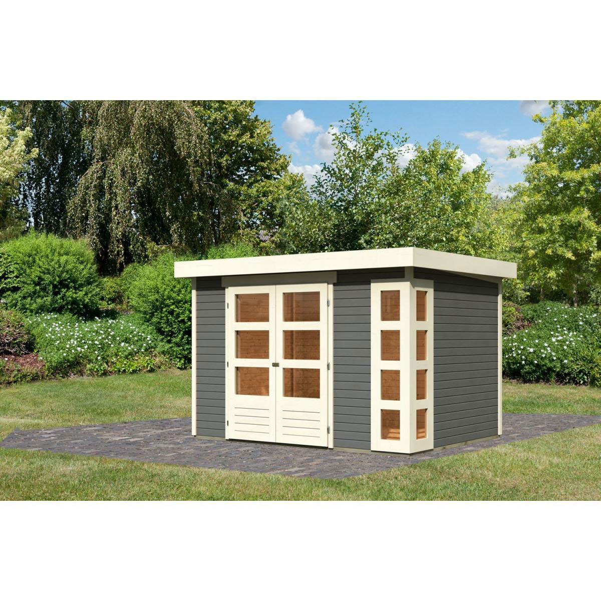 Karibu Gartenhaus Kerko 4 terragrau