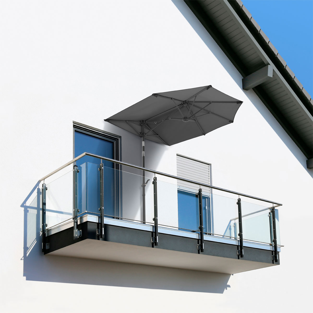 Schneider Schirme Sonnenschirm Salerno Mezza 150 x 150 cm anthrazit Bild 10