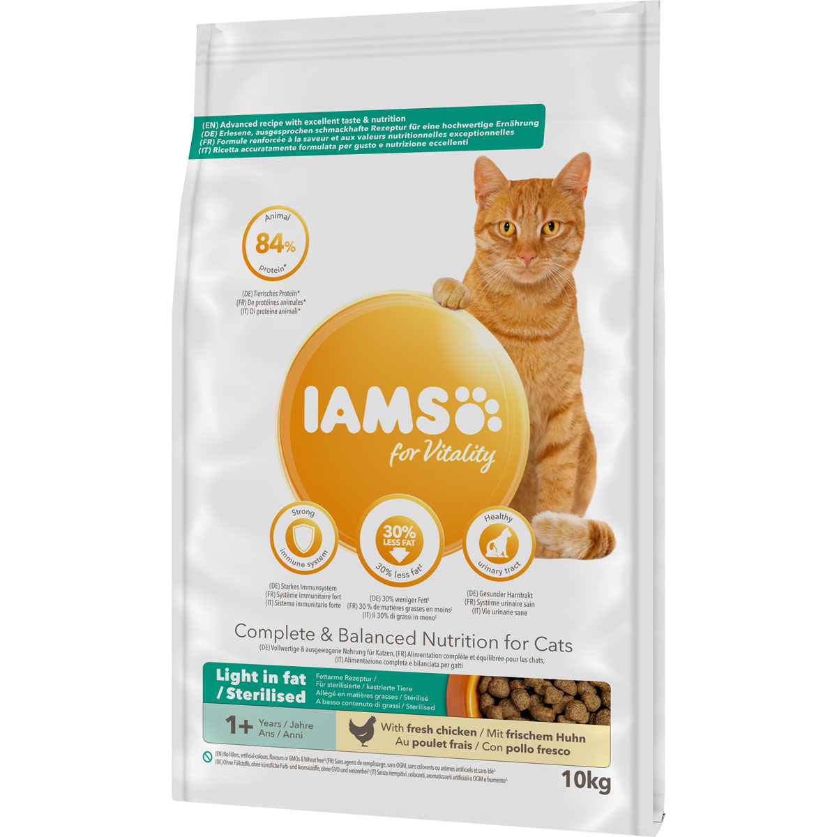 IAMS Trockenfutter Vital Katzen Fettarm Huhn 10 kg Bild 1