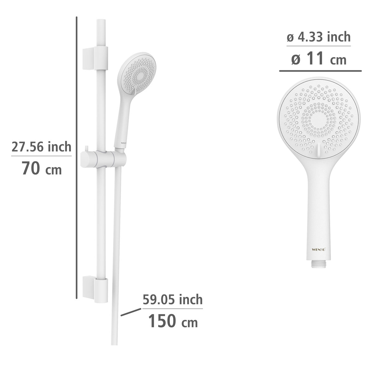 Wenko Water Saving Brauseset EDS 70cm weiß matt Bild 2