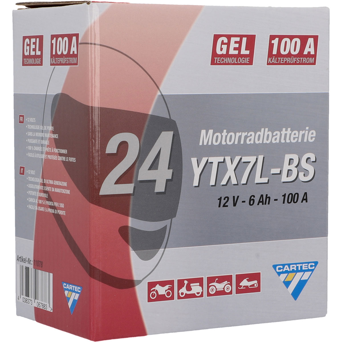 Batterie GEL YTX7L-BS 7Ah 160A Bild 6