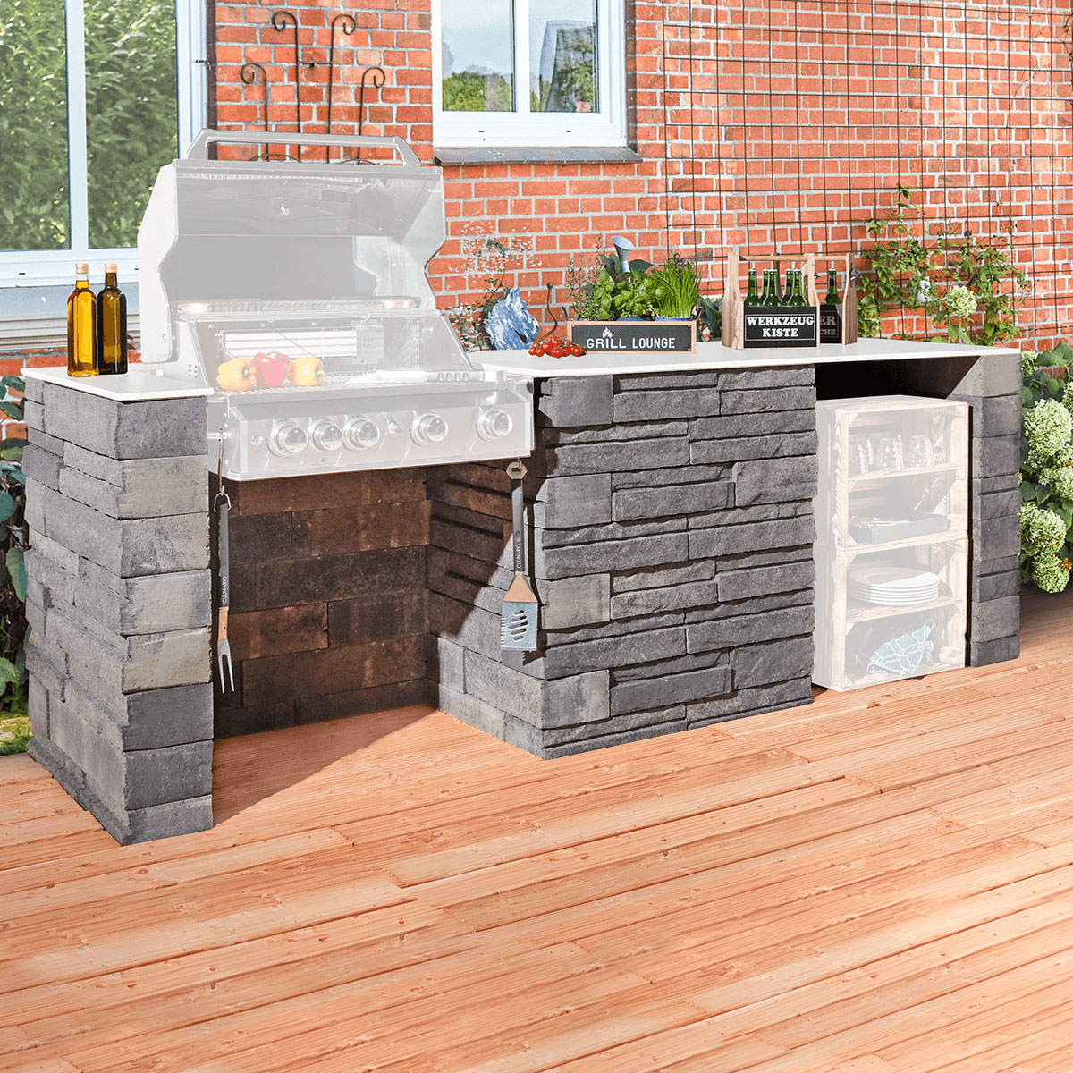 Lusit  Modul Outdoorküche Cremona grau-anthrazit-melange Bild 1