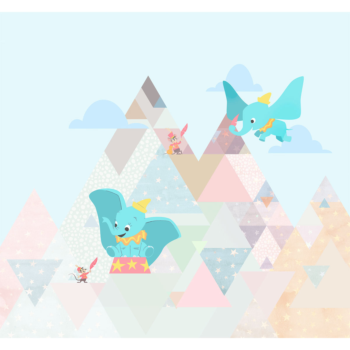 Komar  Vlies Fototapete Dumbo flying elephant 300x280 cm Bild 2