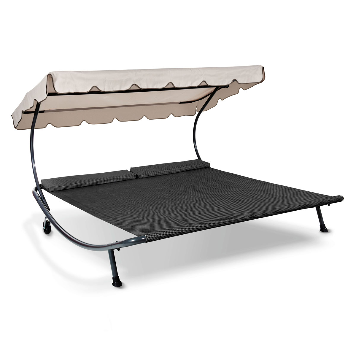 Leco Doppel Gartenliege 200 x 202 x 157 cm lichtgrau Bild 1