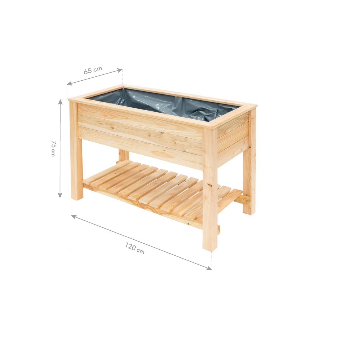 Westmann Hochbeet Emily inkl. Ablage 65x120x75cm Bild 12