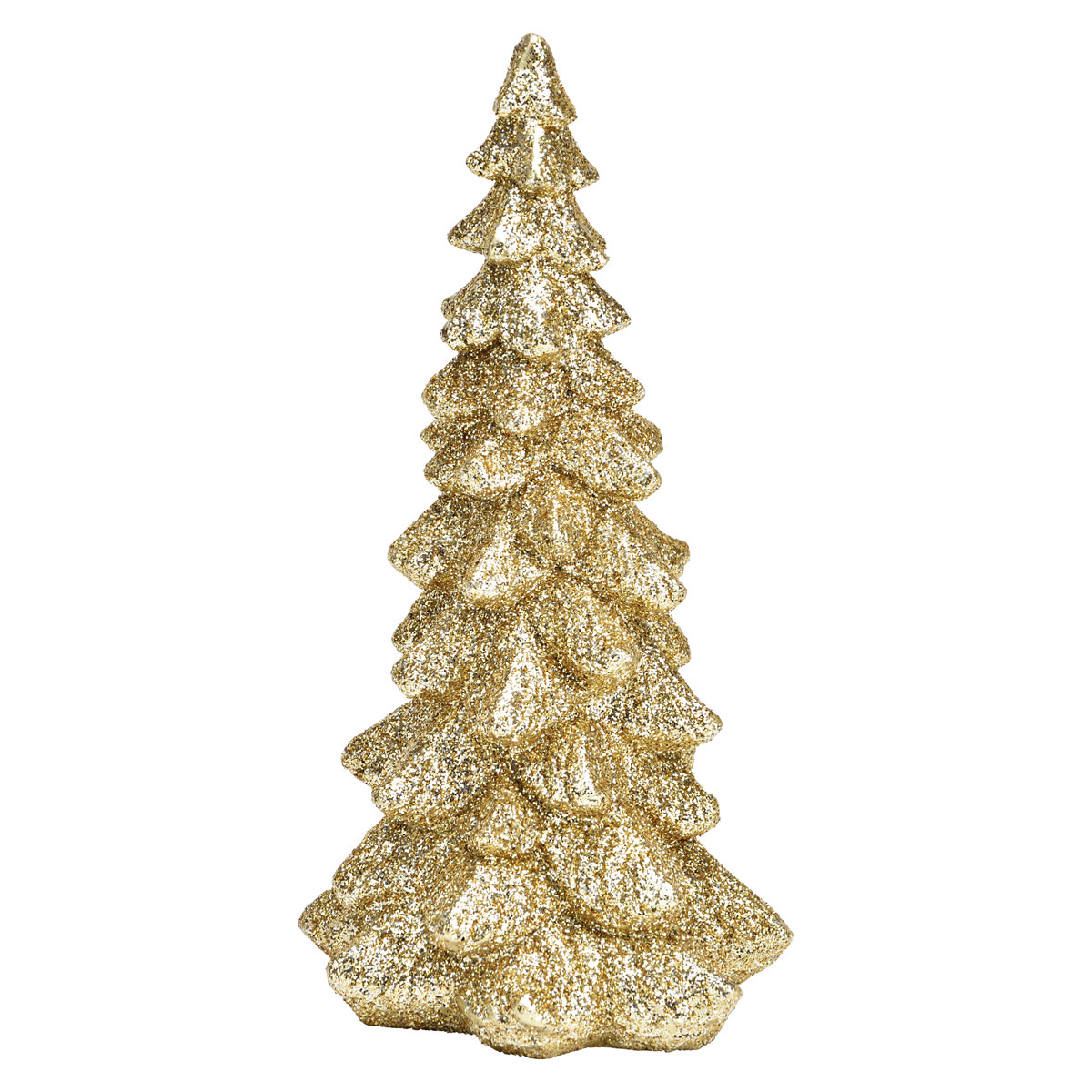 Tannenbaum mit Glitter aus Poly champagner gold 10 x 20 x 10 cm