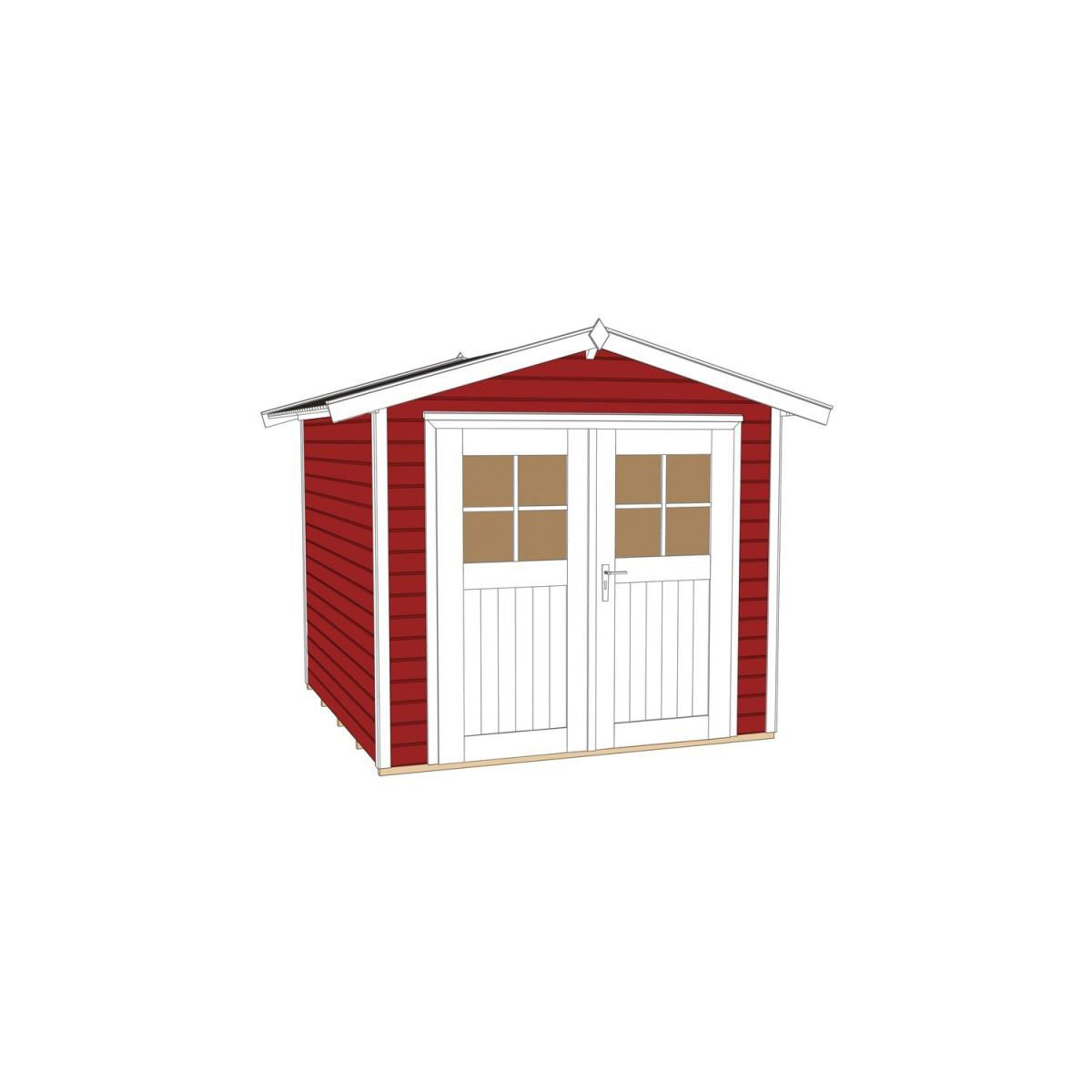 Weka Gartenhaus 224 260 x 229 x 227 cm rot Bild 3