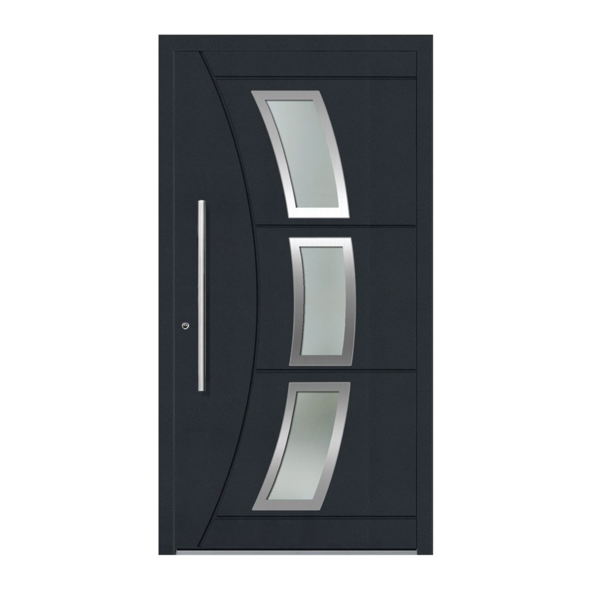Schüco Aluminium Haustür 601 Venedig Excellent 1100 x 2100 mm RAL9016/7016 DL