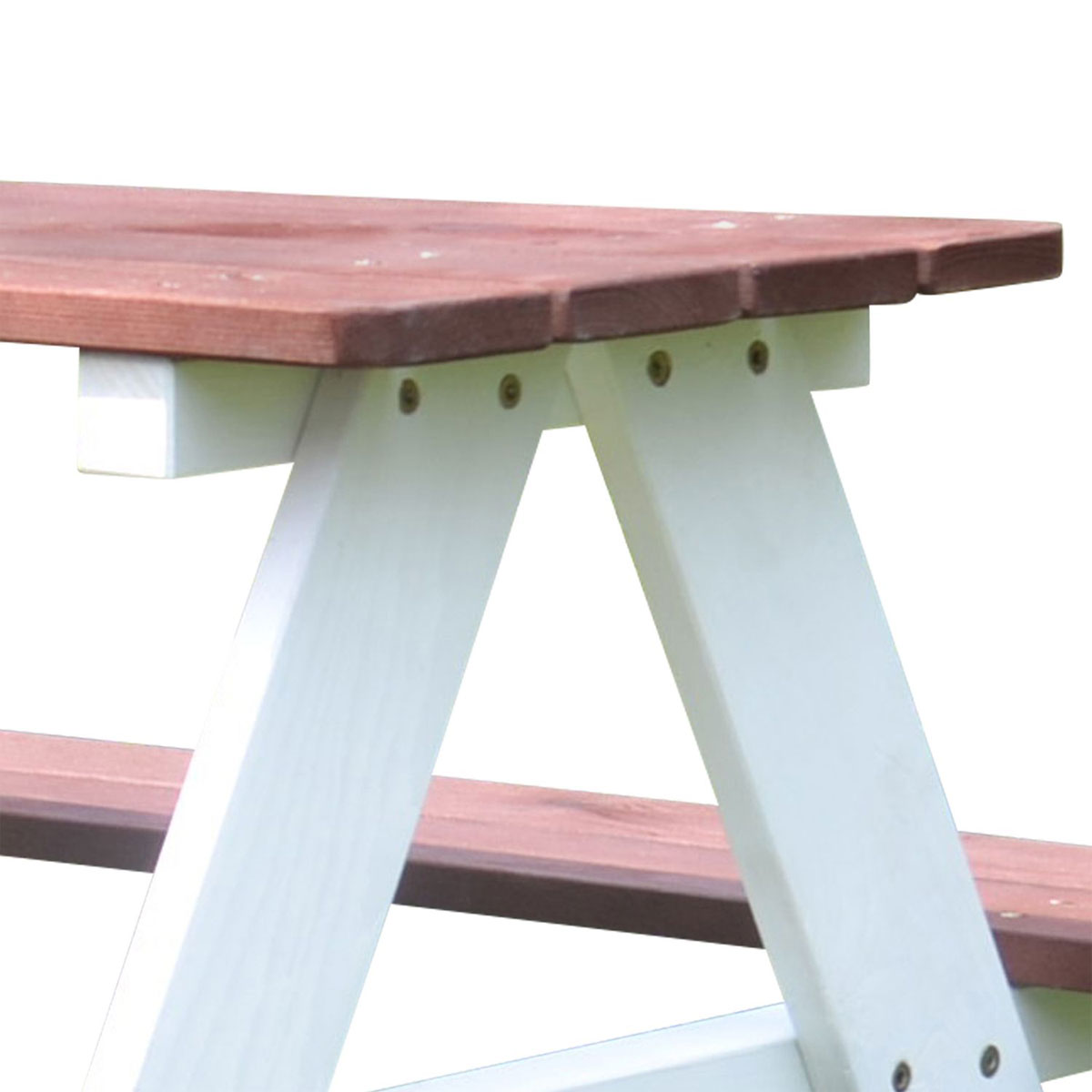 Coemo Picknicktisch Holz Kindersitzgruppe Weiß / Teak Bild 4