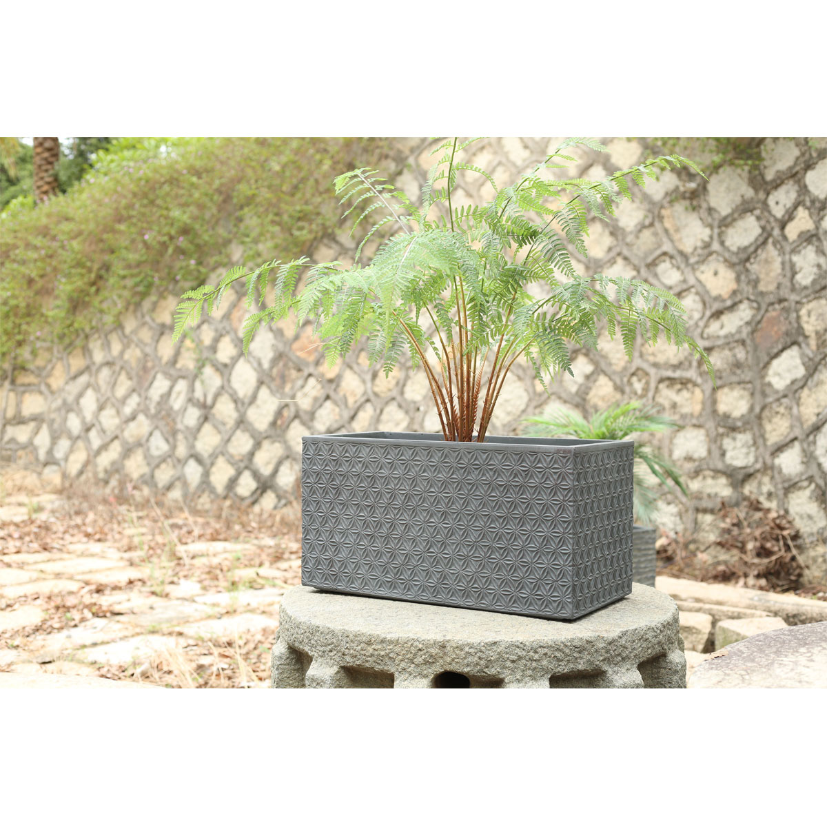 Haveson Blumenkasten Granite Stars 30 x 30 x 59 cm weiß Bild 2