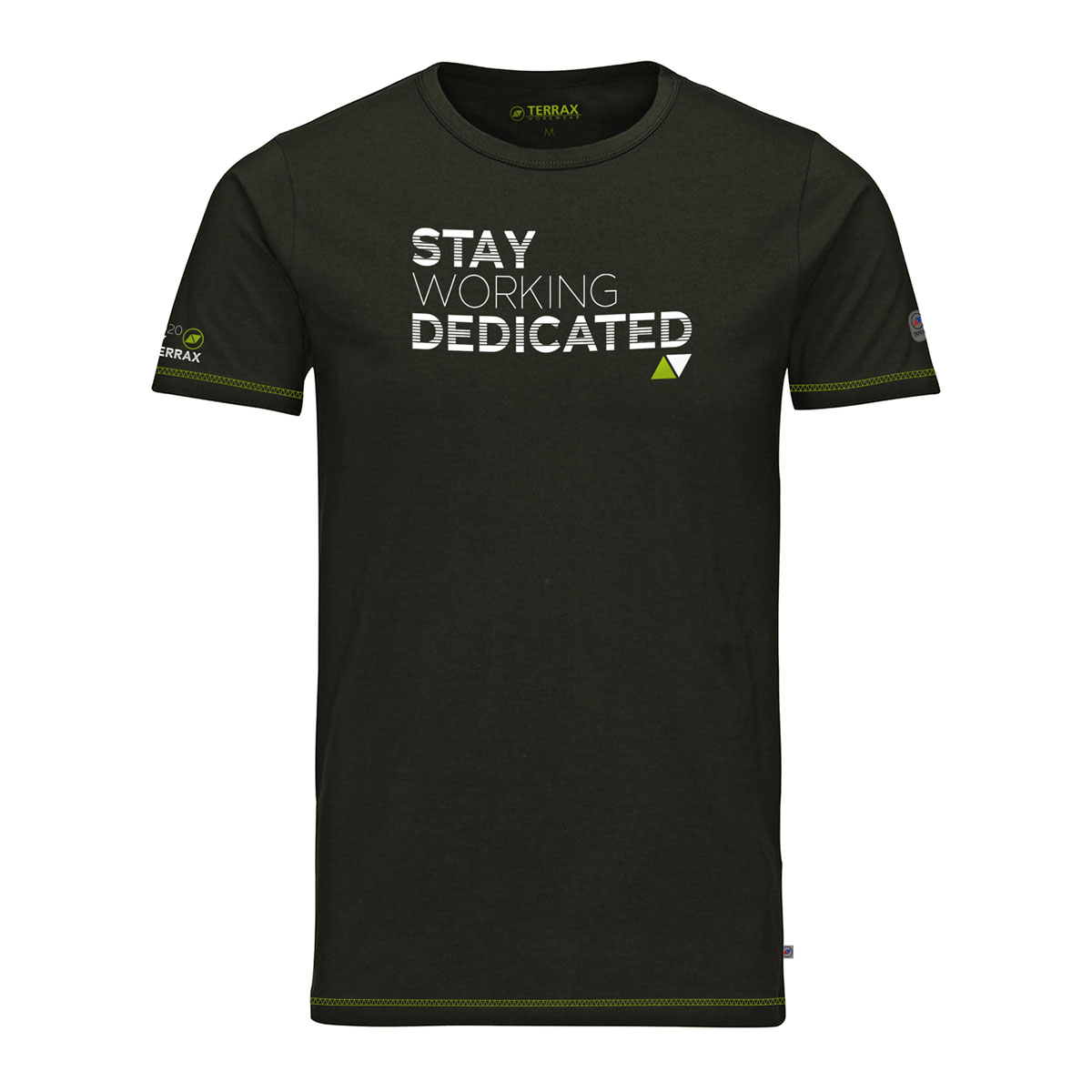Terrax Workwear  T-Shirt dunkelgrün-limette Größe M