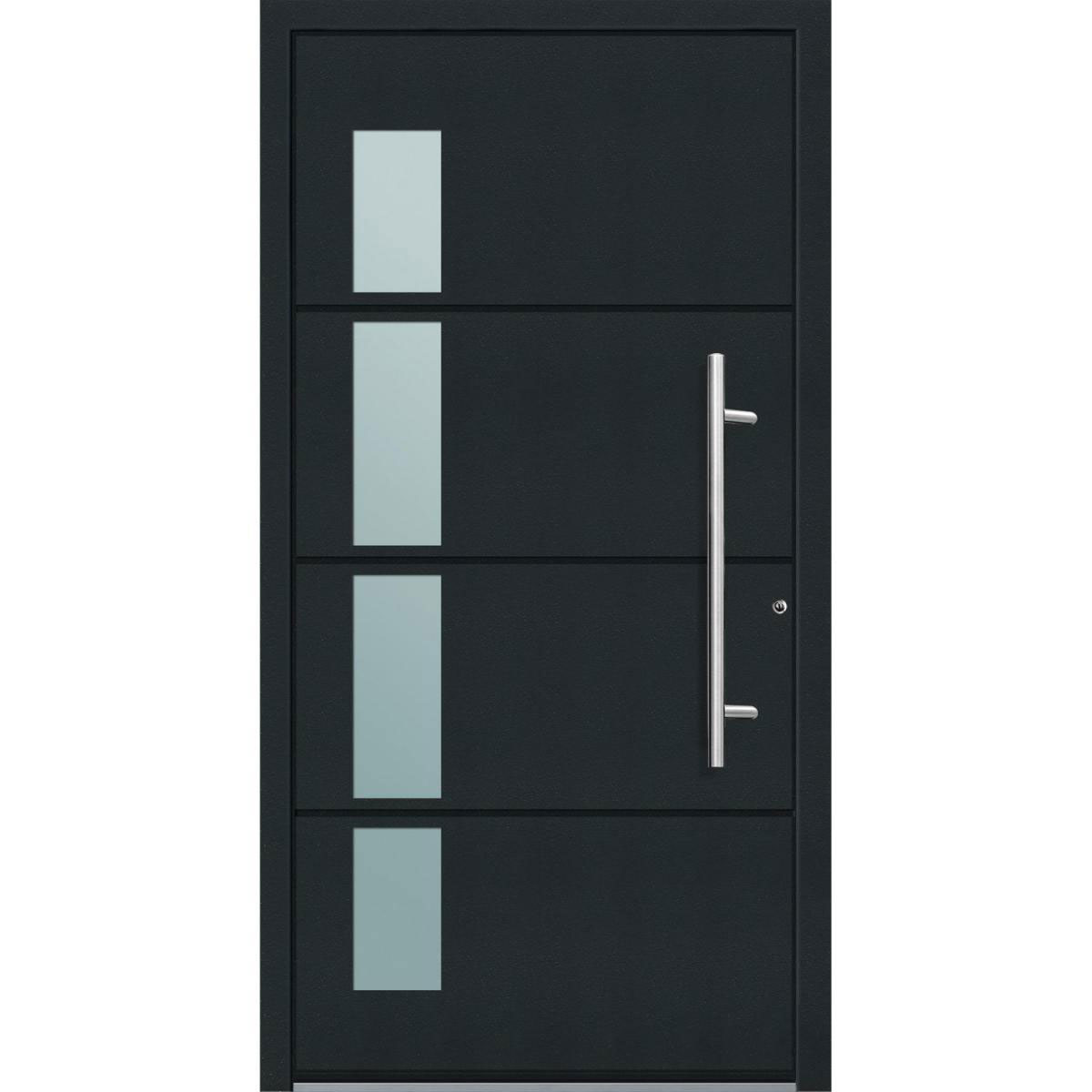 Aluminium Sicherheits-Haustür Prato Superior 60 mm anthrazit 110 x 210 cm Anschlag rechts inkl Griffset Bild 1