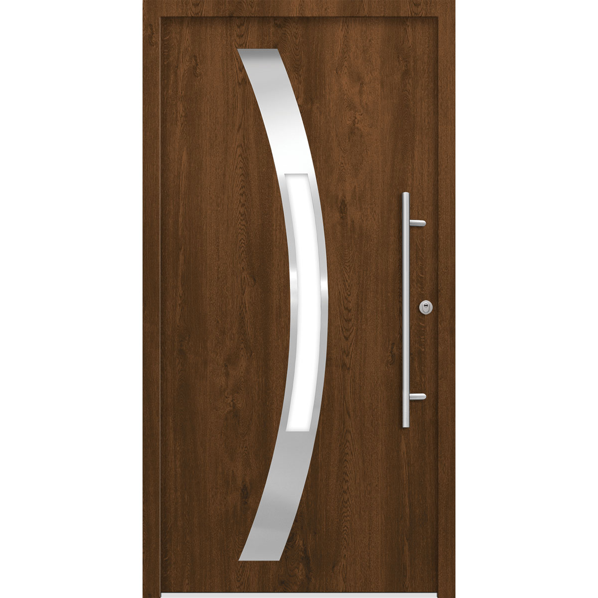 SplenDoor  Premium-Haustür Passivedoor Goeteborg RC2 energiesparend einbruchsicher nussbaum 100 x 200 cm rechts Bild 1