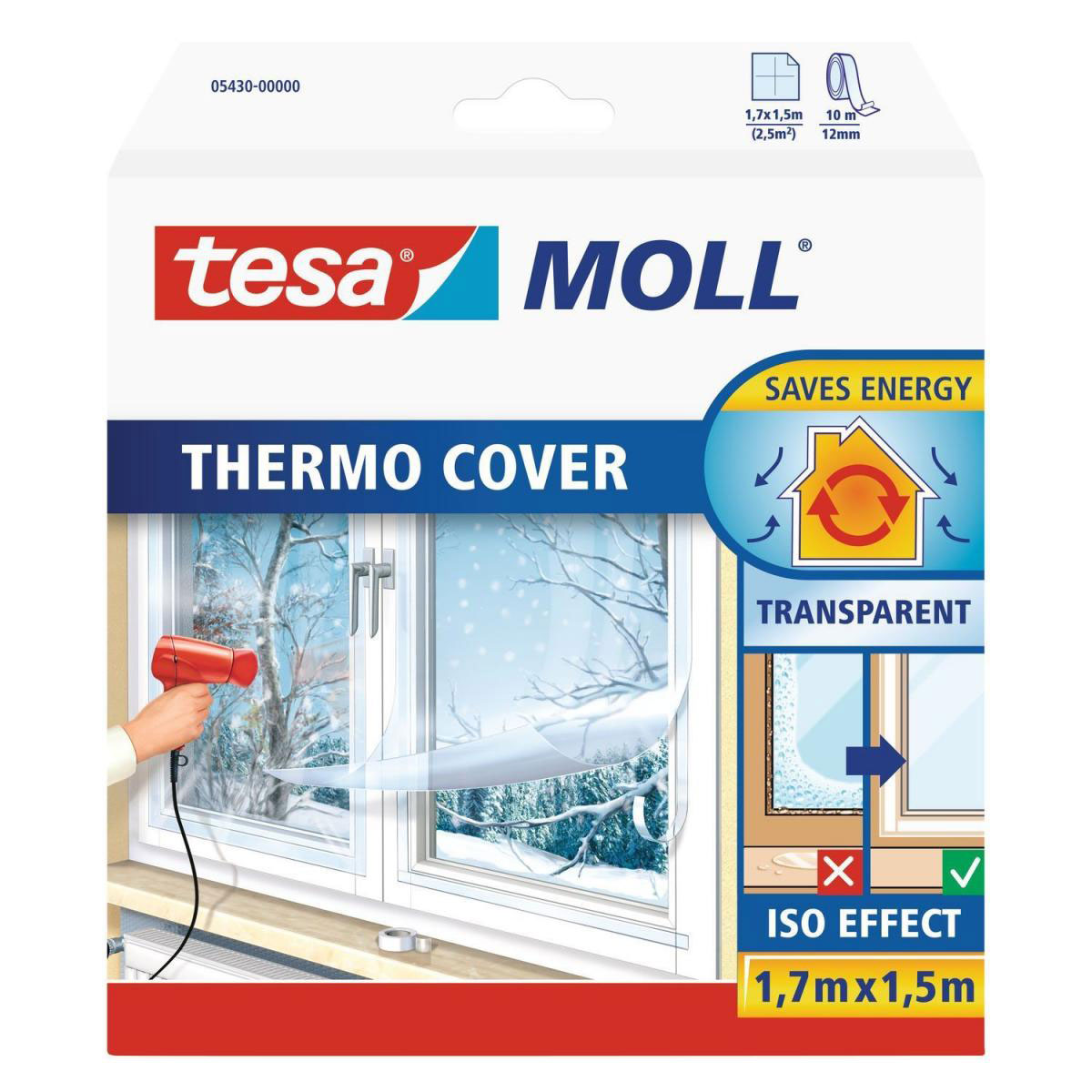 Tesa Fenster-Isolierfolie Moll 1,5 x 1,7 m transparent
