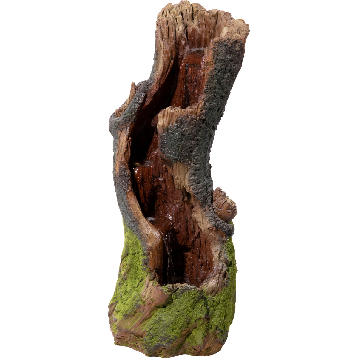 dobar XL Design-Gartenbrunnen 28 x 78 x 33 cm braun/grün