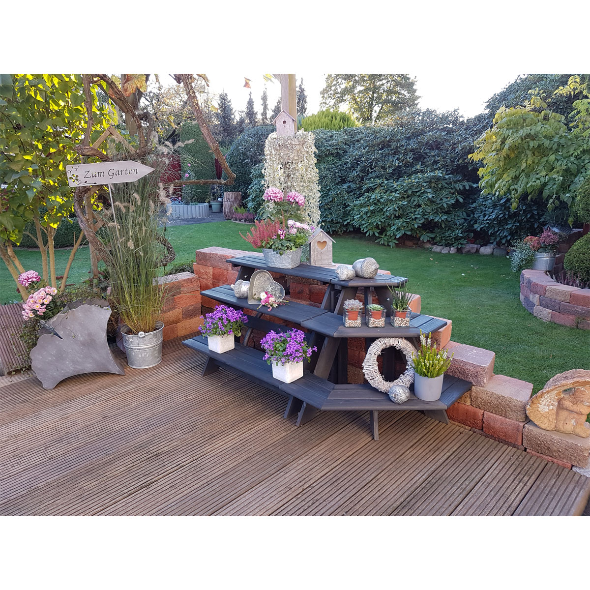 Promadino Blumentreppe Anja mit Eckelement anthrazit Bild 3