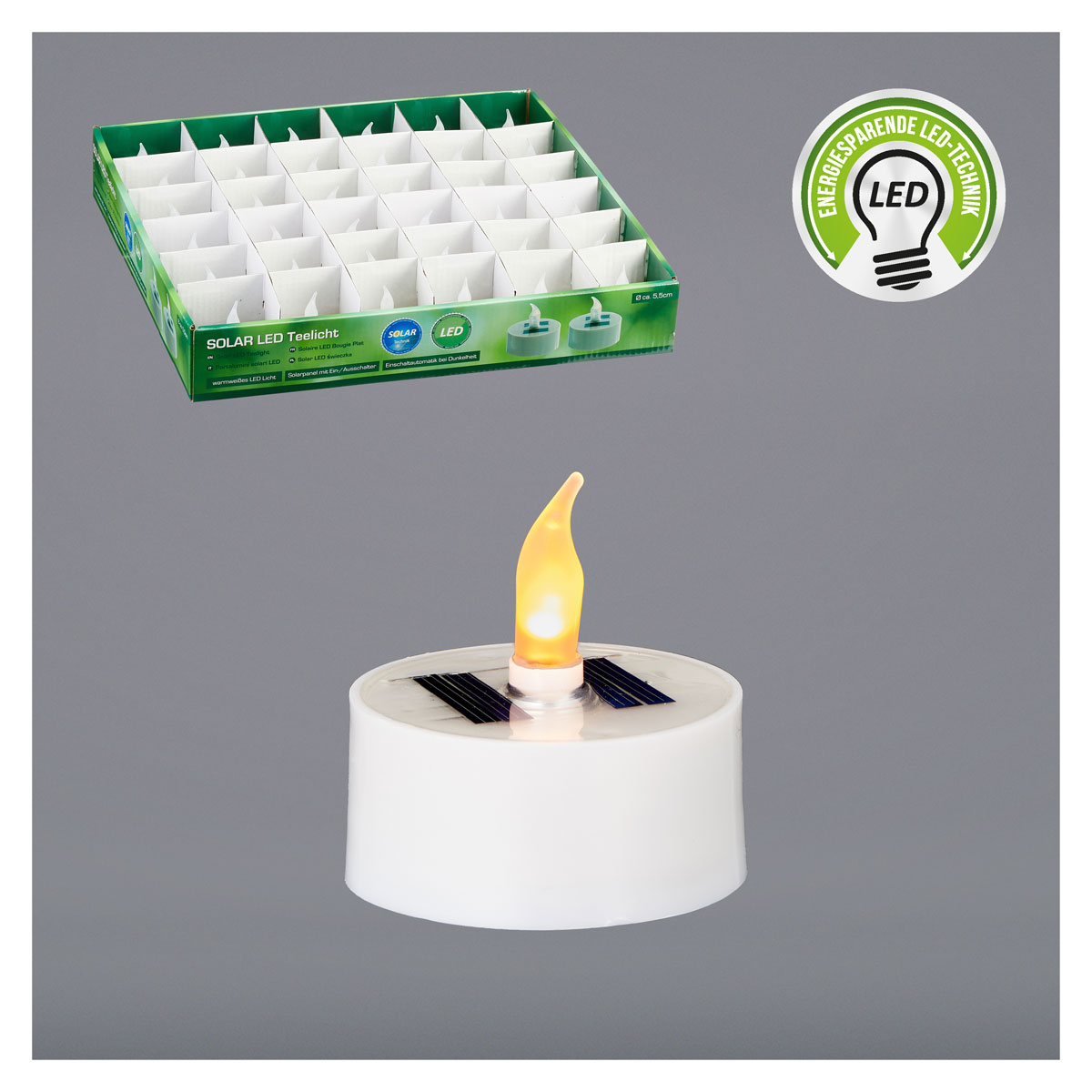 LED-Solar-Teelicht 5,5 cm weiß