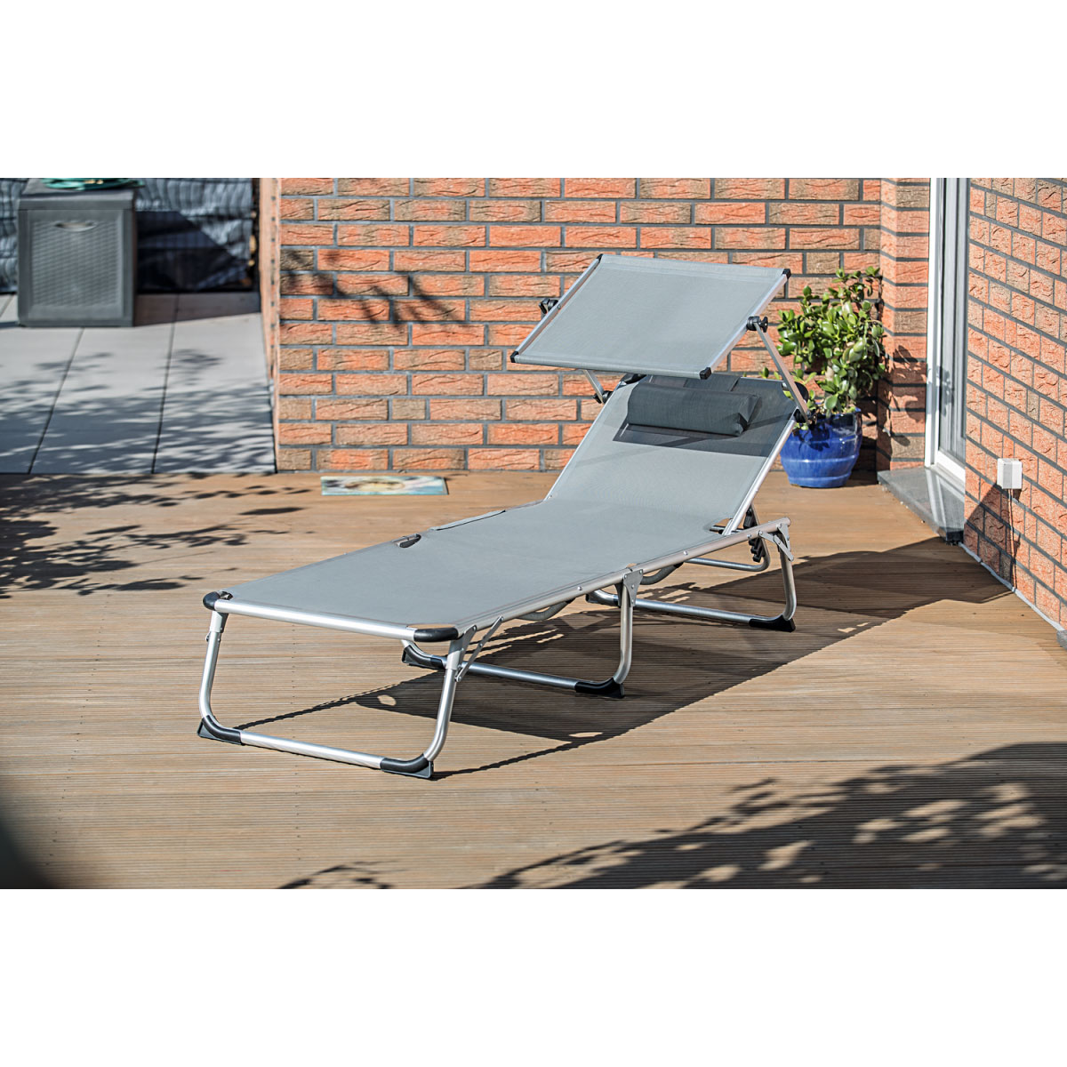 Haveson Dreibeinliege Klappliege XXL mit Sonnendach Bild 4