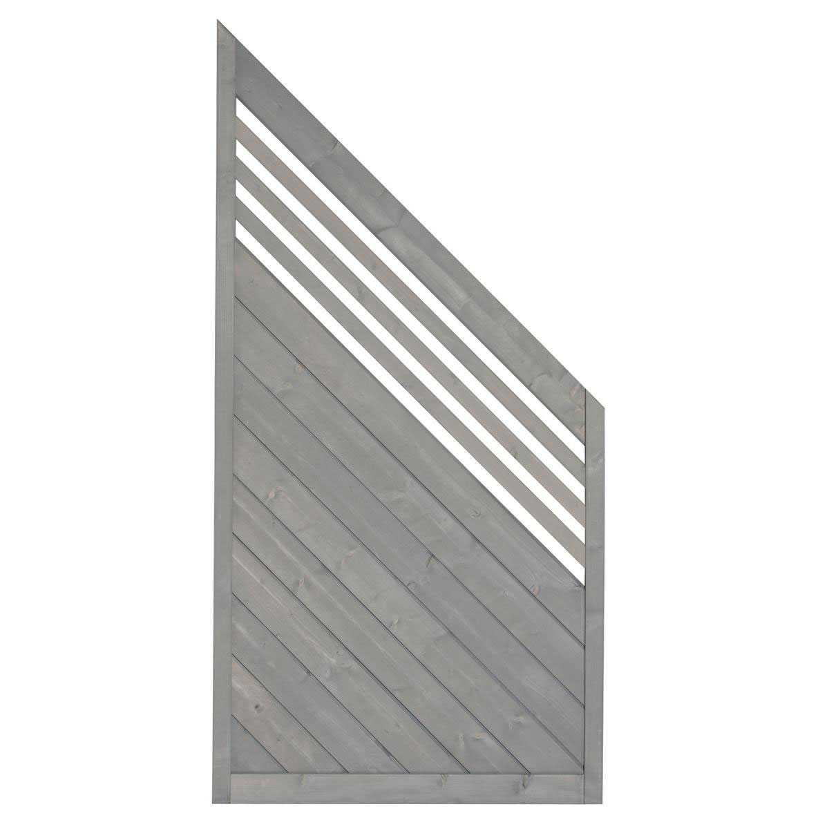 Zaunserie Malmö Abschluss rechts 90 x 180/90 cm Fichte basaltgrau lasiert