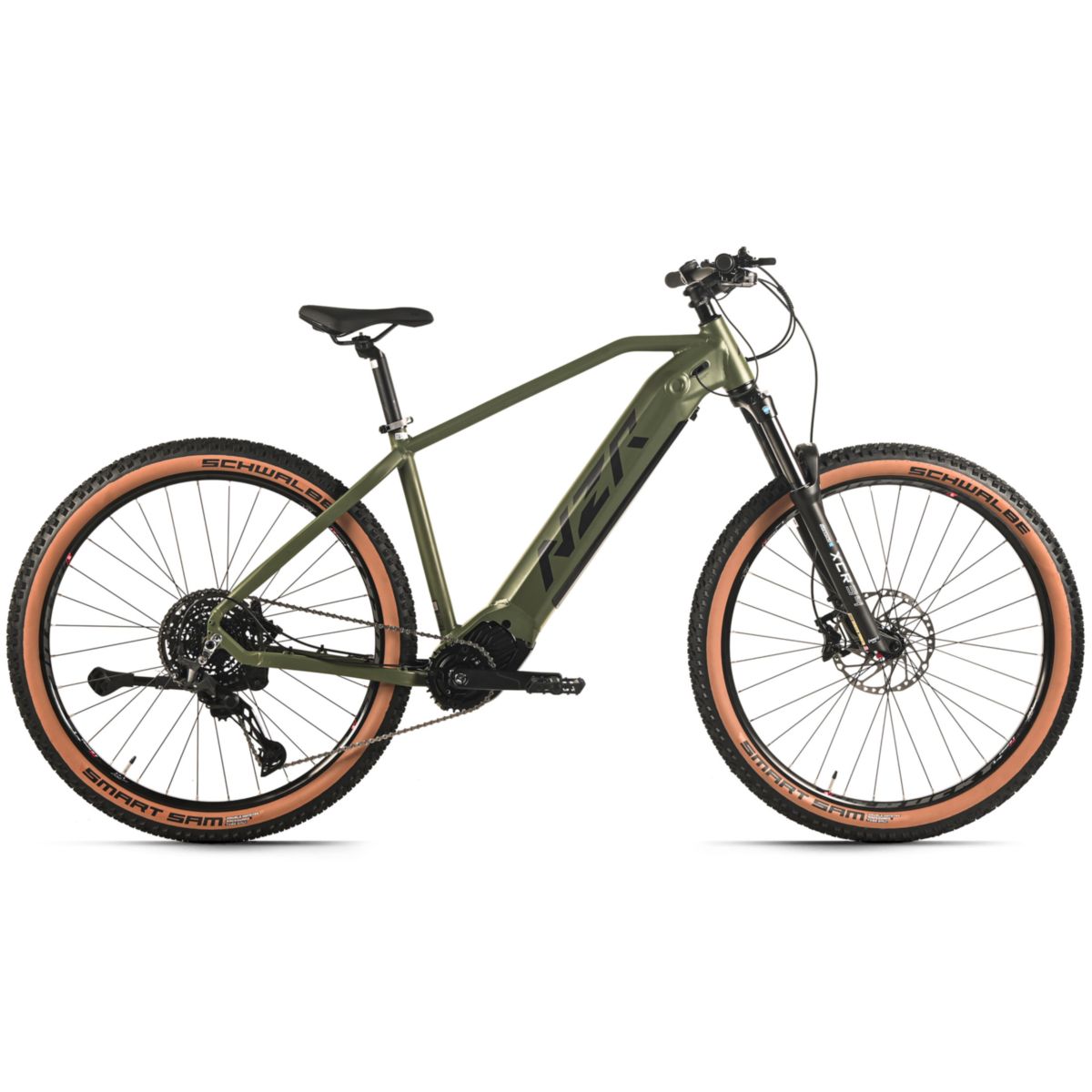 NZR E-Mountainbike 29" Alu MTB Pedelec Trail Hunter Mittelmotor 110NM / 18,2Ah Olivgrün matt