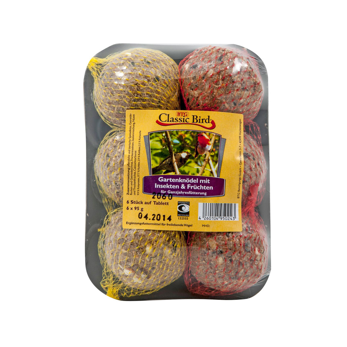 Classic Bird Gartenknödel Insekten & Früchte 6er Tabl.