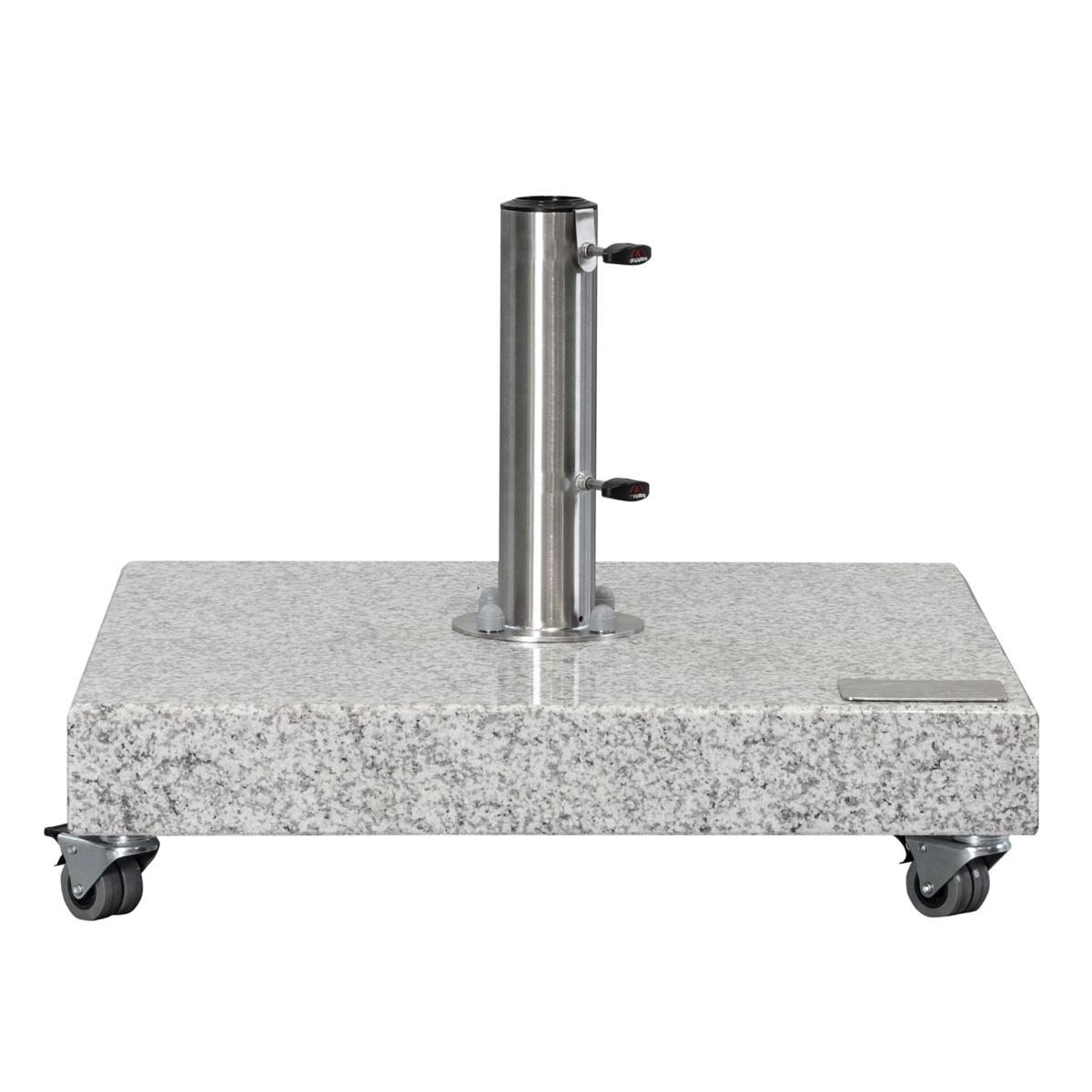 Doppler Granit Grundplatte 140 kg 80 x 80 x 8/14 cm mit 4 Rollen grau Bild 2
