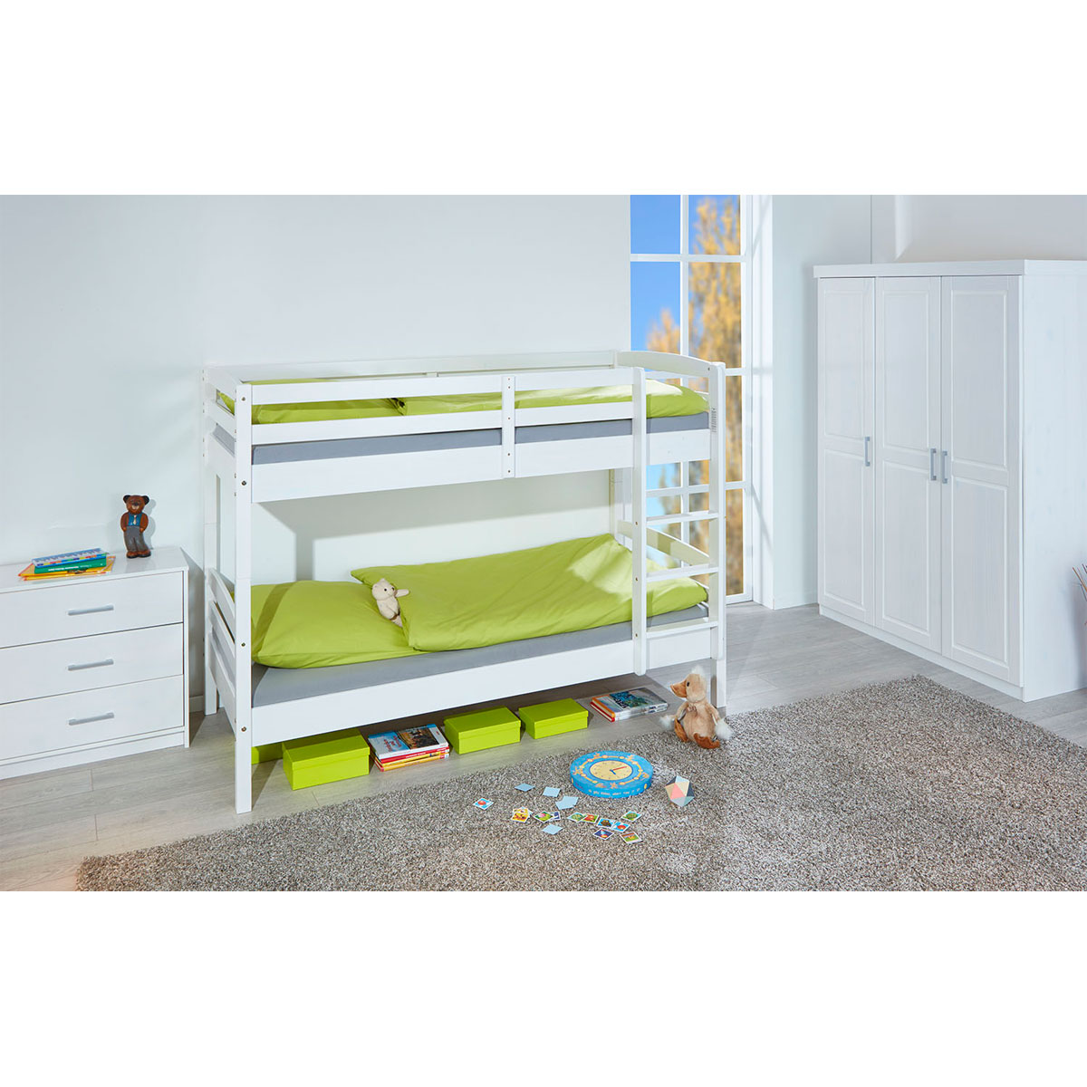 Inter Link Etagenbett „Annika“, 200x90cm, mit 2 Rosten, weiß Bild 4