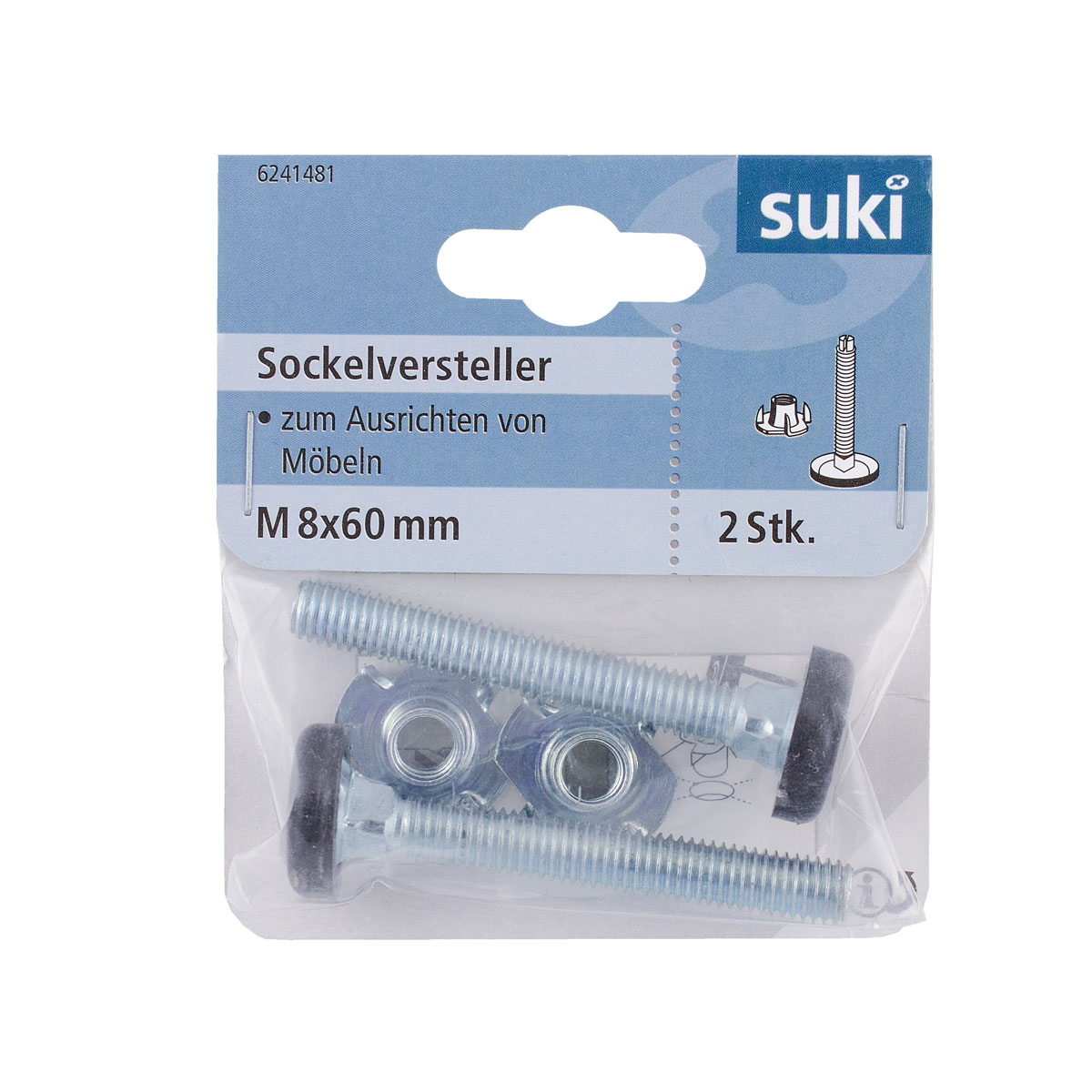 Suki Sockelversteller verzinkt 6 cm 2 Stück