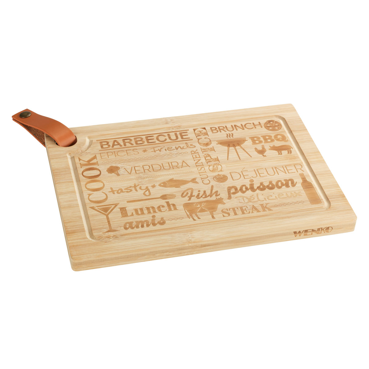 Wenko Steakbrett Bambus L 39,5 x 28 cm