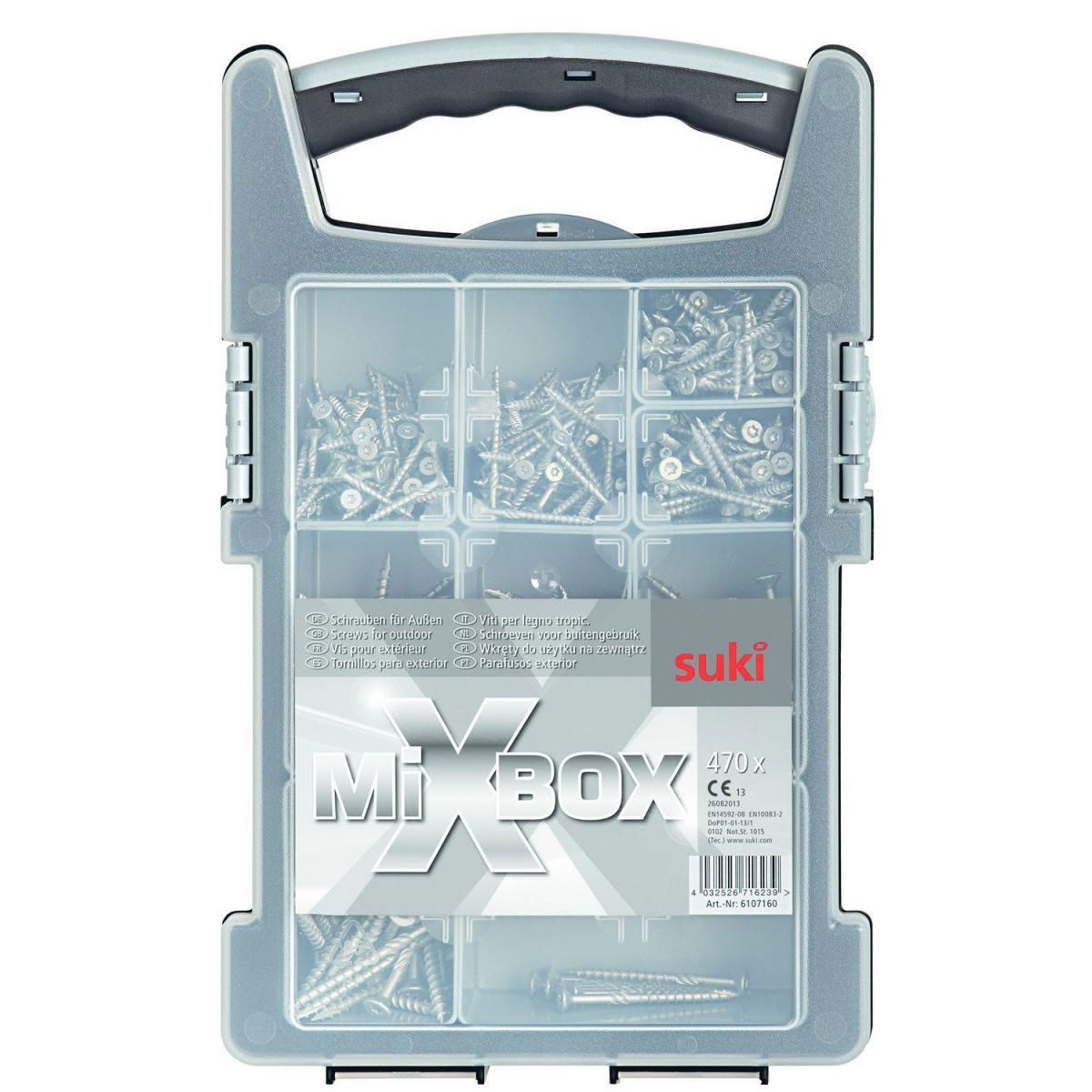 Suki Sortimentsbox Schrauben Außen 470-teilig