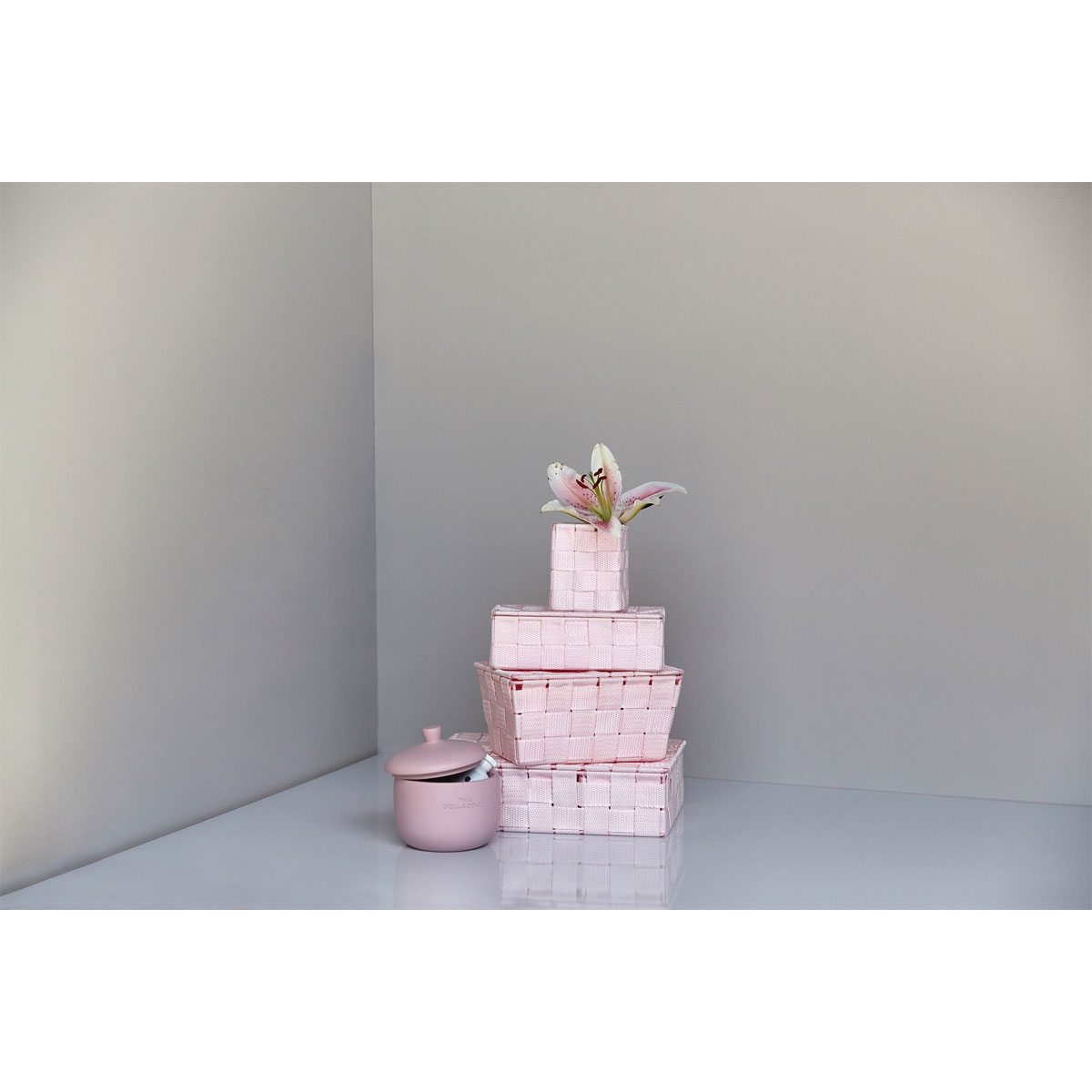 Wenko Korb mit Deckel Adria rosa Bild 6