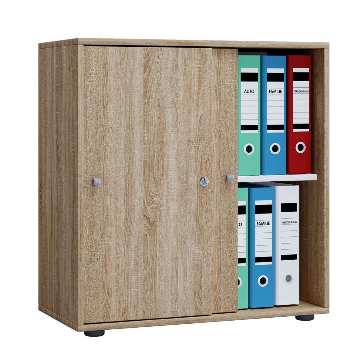 Büroschrank Lona L mit Schiebetüren Sonoma-Eiche Bild 1