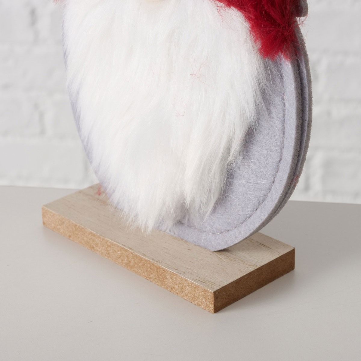 Figur Imka Wichtel Weihnachtsmann 13 x 5 x 29 cm grau rot Textil Holz Bild 6