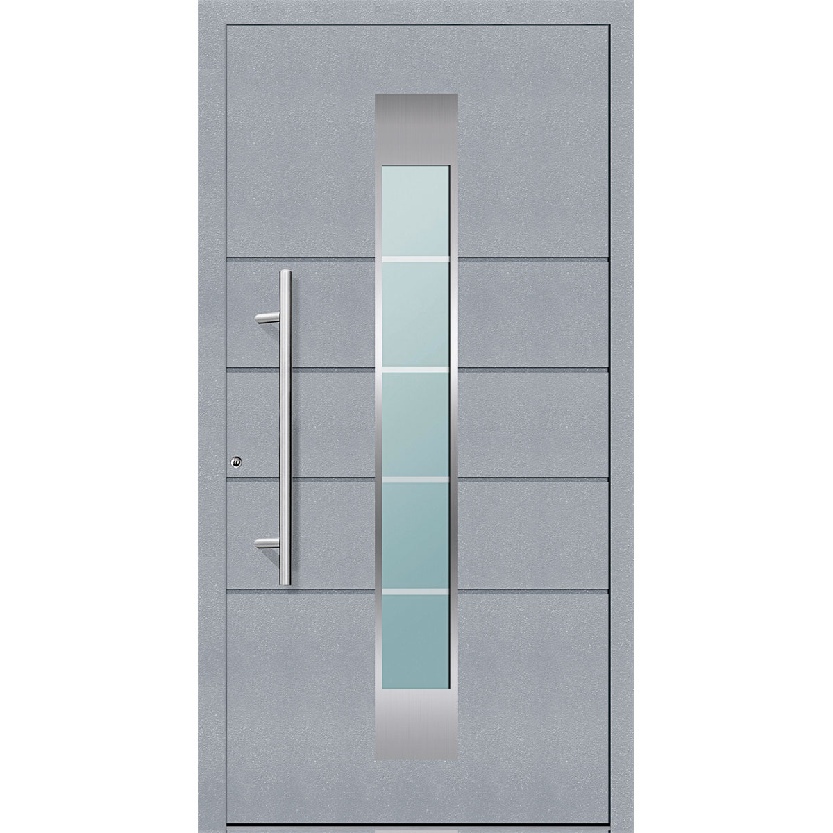 Aluminium-Haustür Turin grau links auf Maß