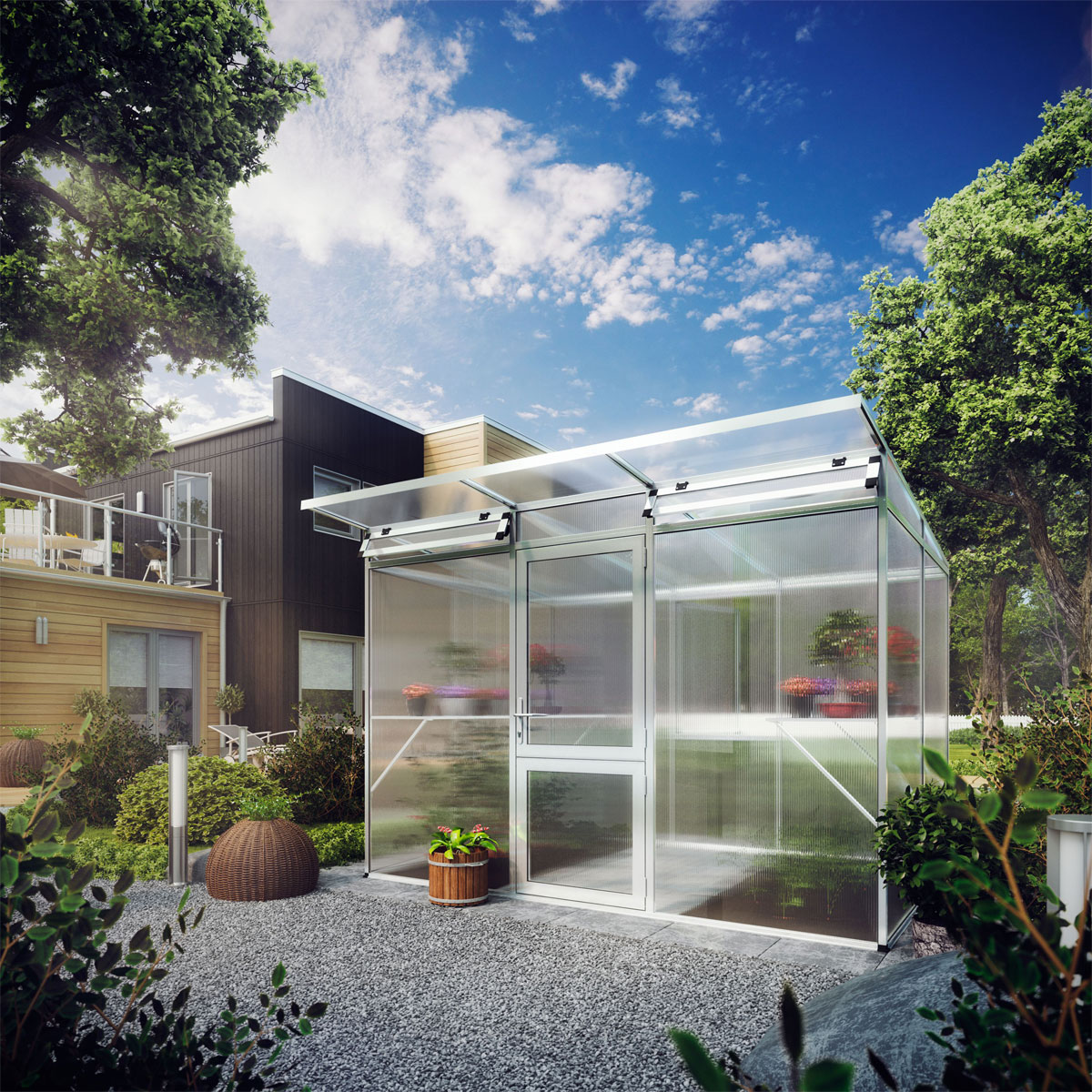 KGT Gewächshaus Linea II 6,4m² silber Bild 1