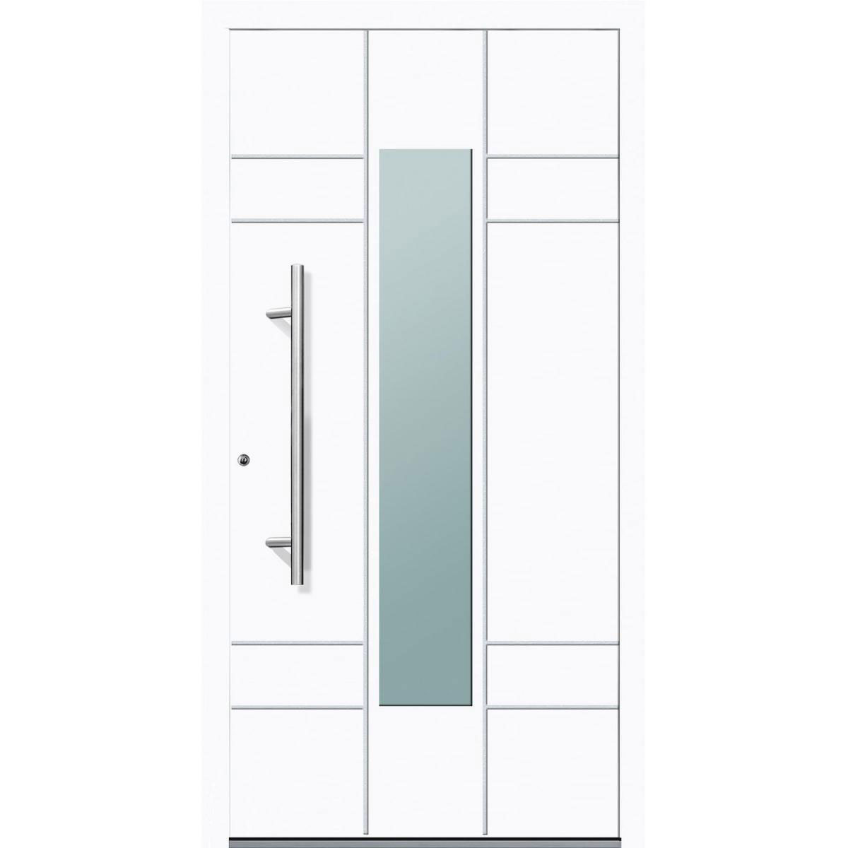 Aluminium Sicherheits-Haustür Como Exklusiv 75 mm weiß 100 x 210 cm Anschlag links inkl Griffset