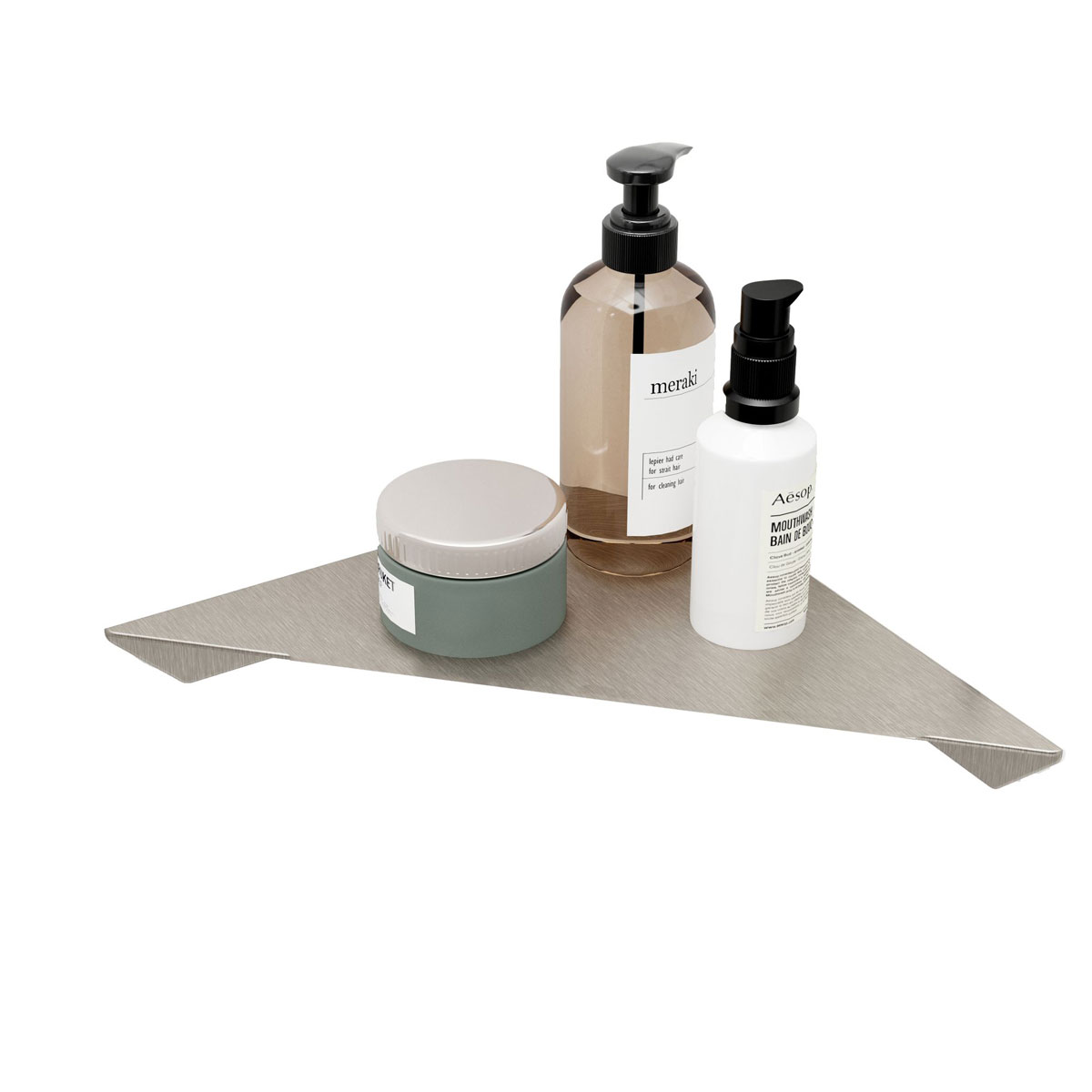 Schulte  Duschablage zum Kleben über Eck Edelstahloptik Bild 1